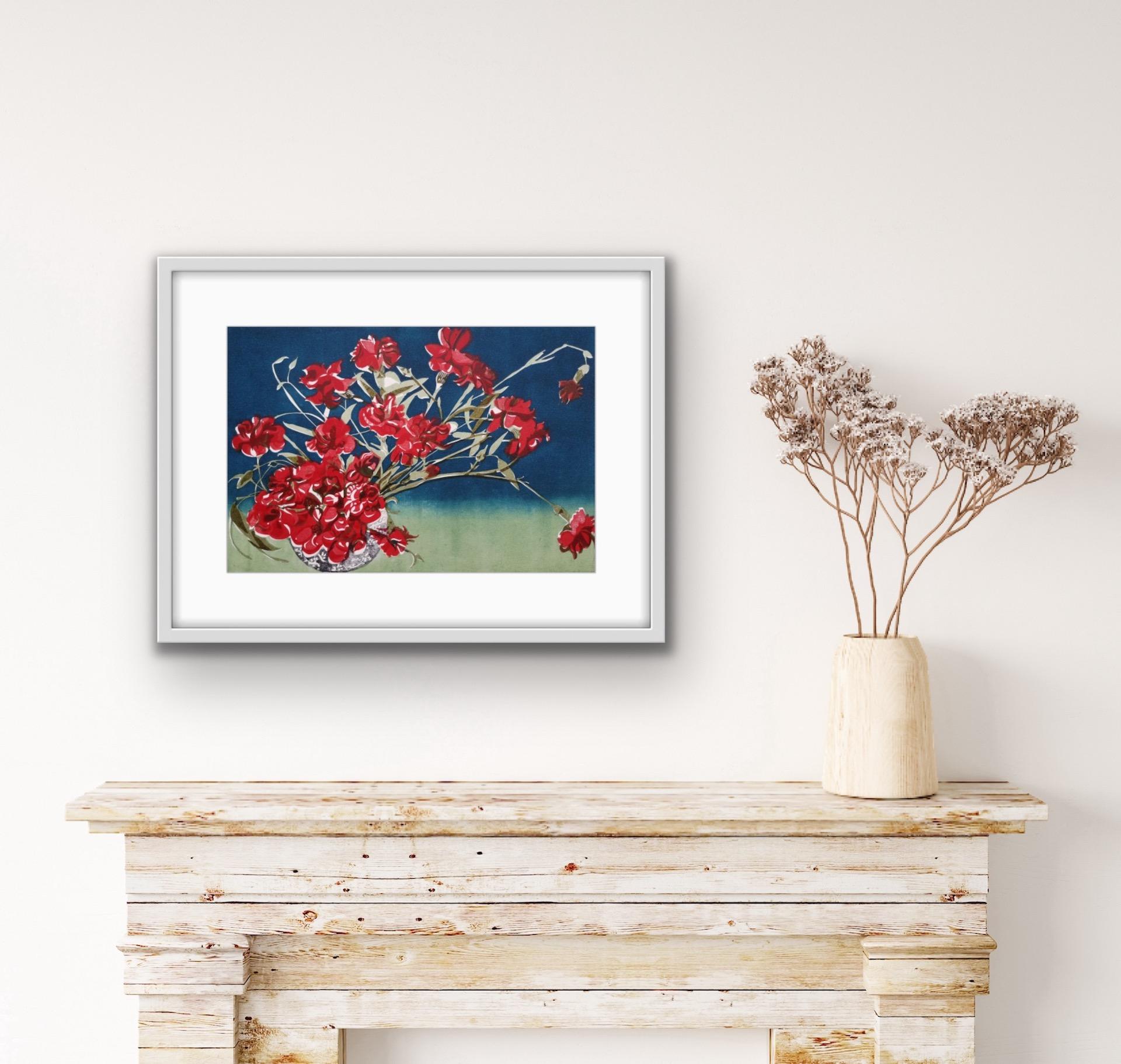 Carnations, Lisa Takahashi, Limited Edition Print, Affordable Art, Floral Art For Sale 5