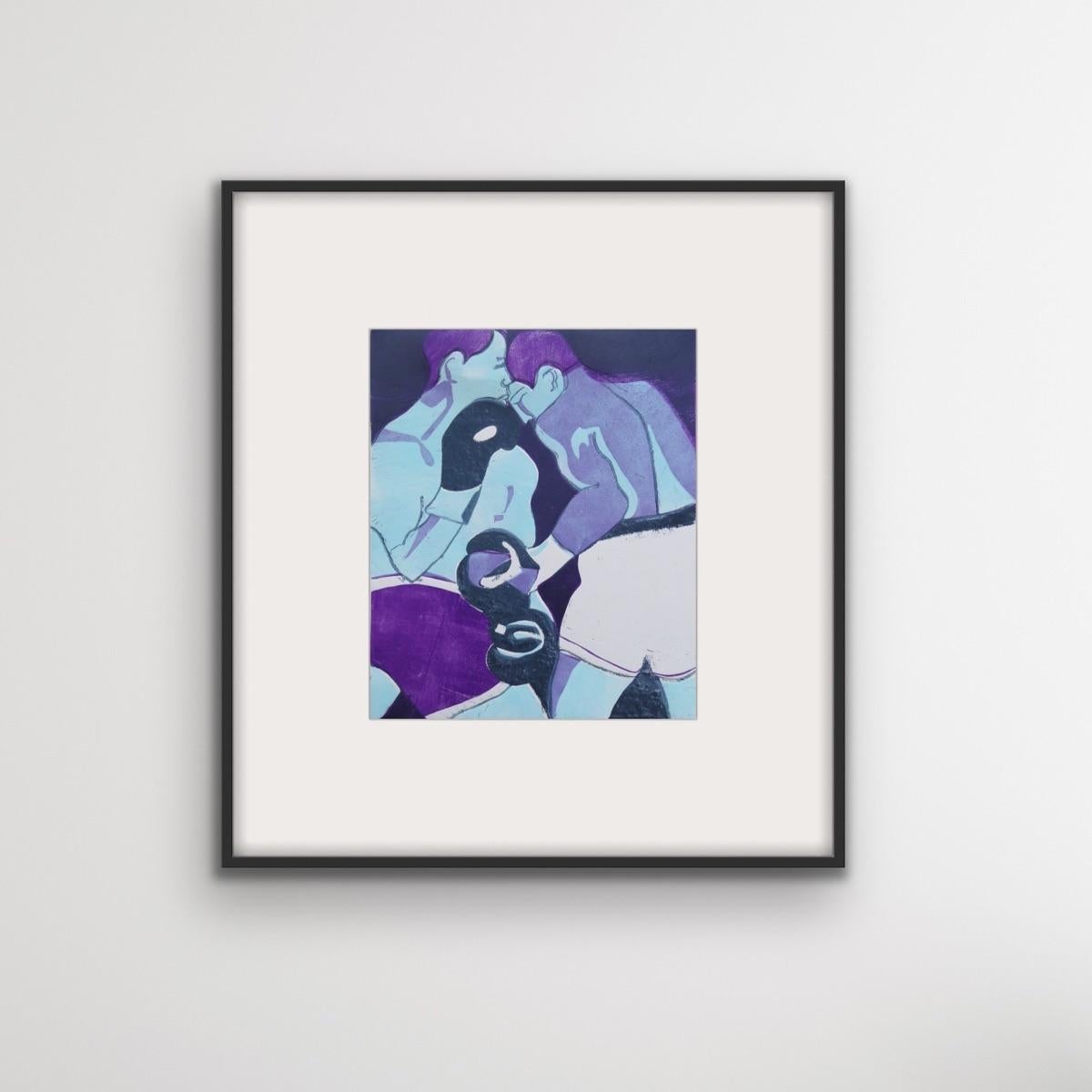 In the Ring (Violet), Lisa Takahashi, limited edition print, linocut print For Sale 2