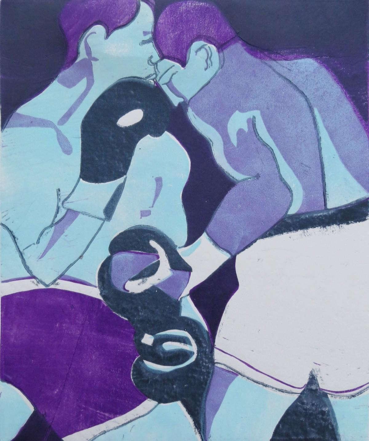 In the Ring (Violet) by Lisa Takahashi
Limited edition print and hand signed by the artist 
Sold unframed 
Image size: H:40cm x W:30cm
Complete size fo unframed work: H:40cm x W:30cm x D:0.1cm 
Please note that insitu images are purely an indication