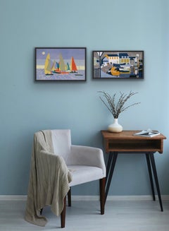 Memories of Padstow and Sailing at Dusk diptych