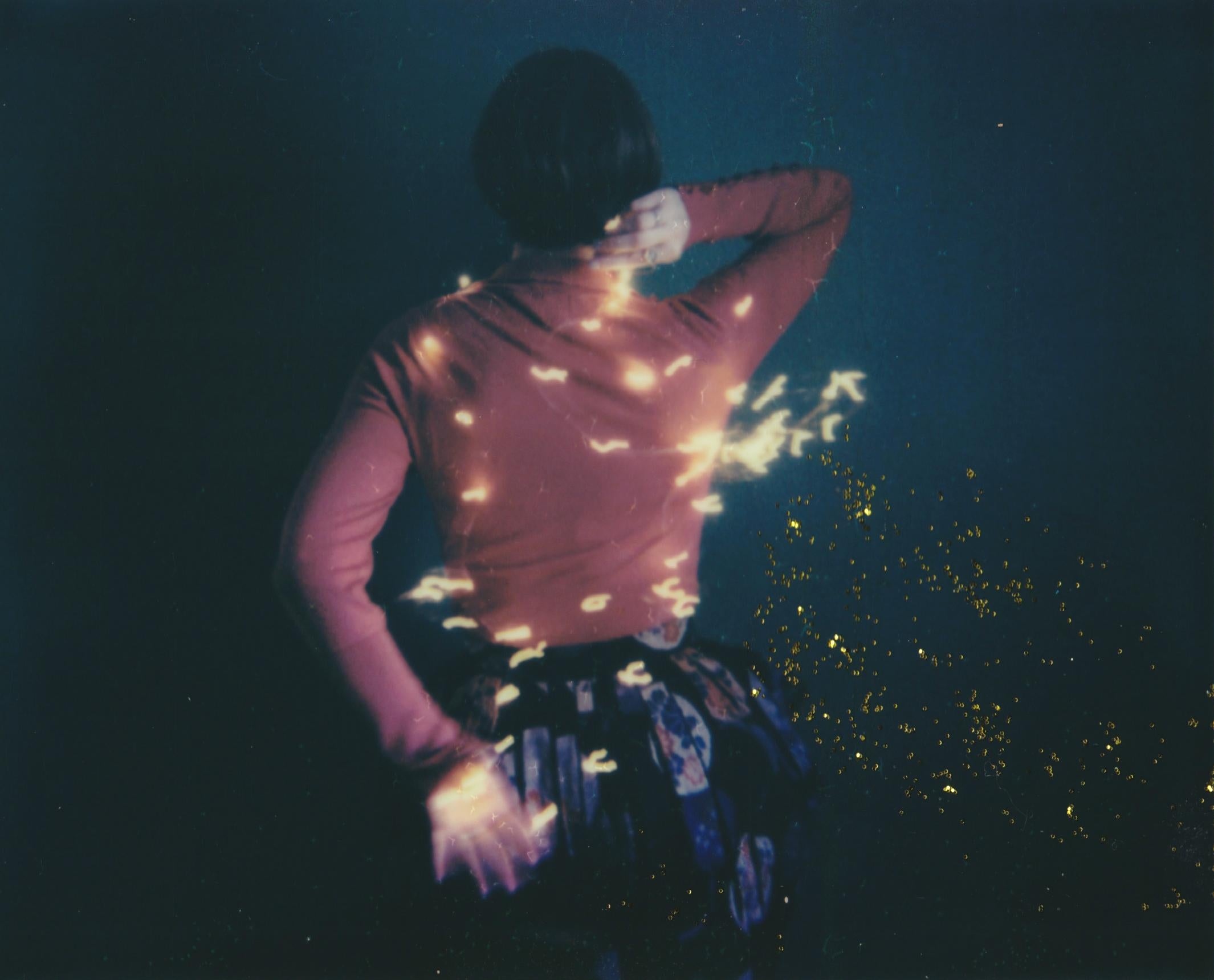 Lisa Toboz Color Photograph - Falling Stars - Contemporary, Figurative, Woman, Polaroid, 21st Century