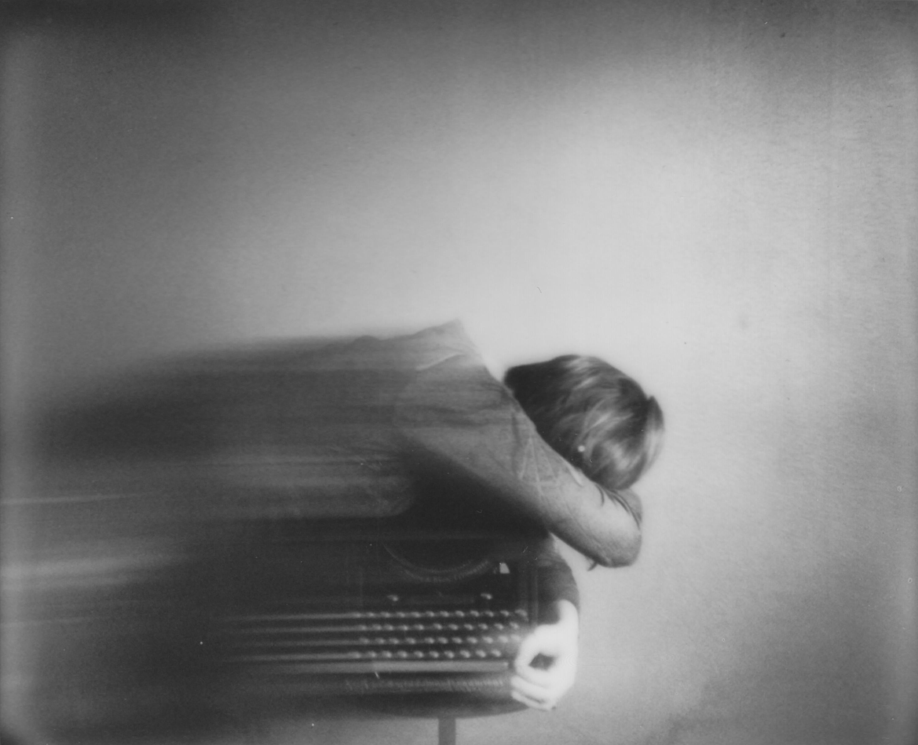 Lisa Toboz Color Photograph - Ghost Story - Contemporary, Woman, Polaroid, Interior