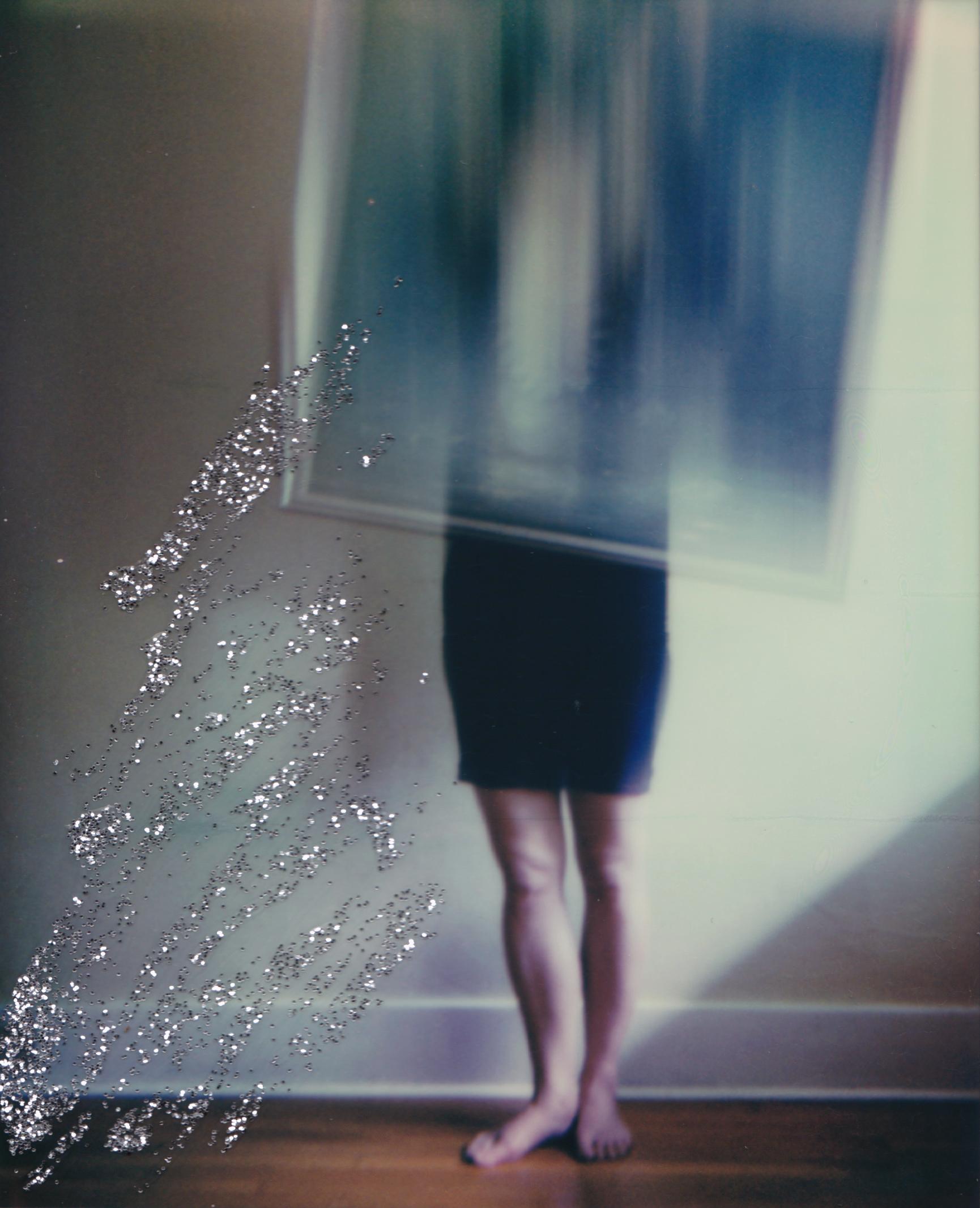 Lisa Toboz Color Photograph - Hearts Are Broken - Contemporary, Woman, Polaroid, Painting, Interior, Landscape