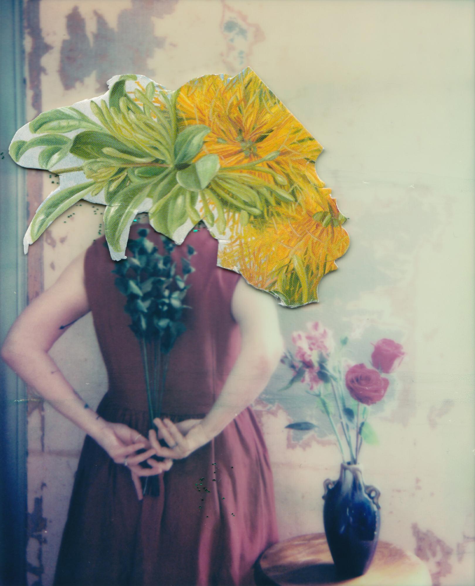 Lisa Toboz Figurative Photograph - In Bloom - Contemporary, Woman, Polaroid, Painting