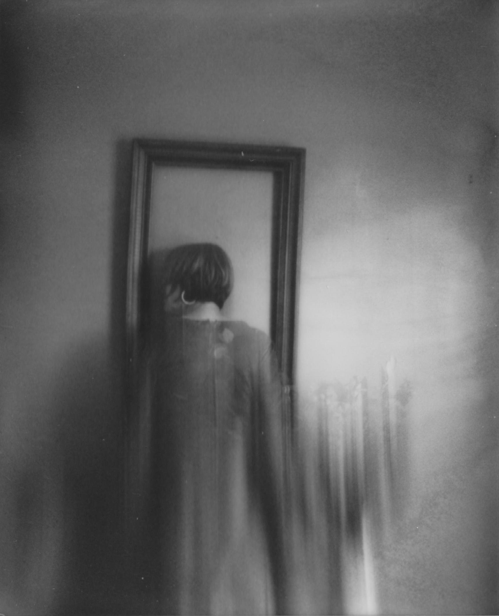 Lisa Toboz Black and White Photograph - Portal - Contemporary, Figurative, Woman, Polaroid, 21st Century