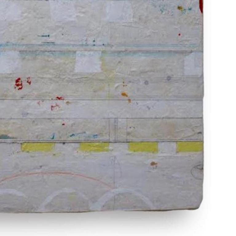 Abacus - Gray Abstract Painting by Lisa Weiss