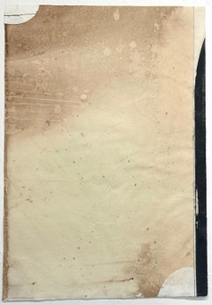 Sepia II di Lisa Weiss, pittura contemporanea nera e seppia su carta giapponese