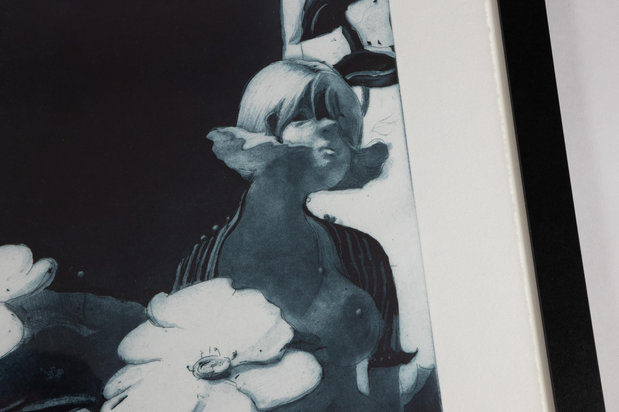 Lisa Yuskavage, Nachtblumen – signierter Druck im Angebot 1