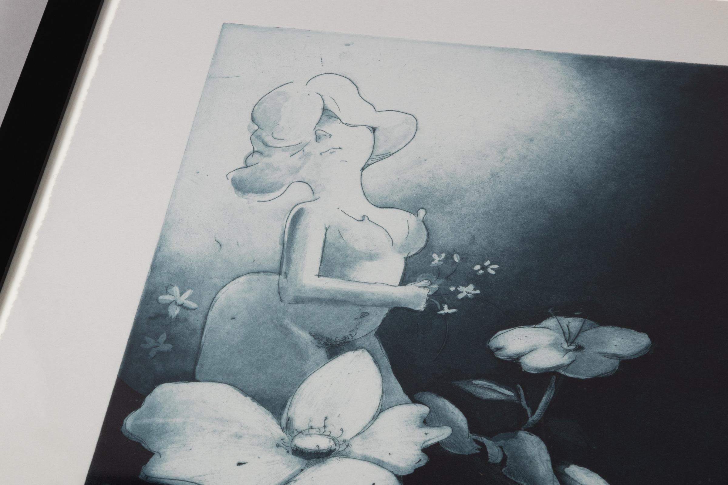 Lisa Yuskavage, Nachtblumen – signierter Druck im Angebot 2