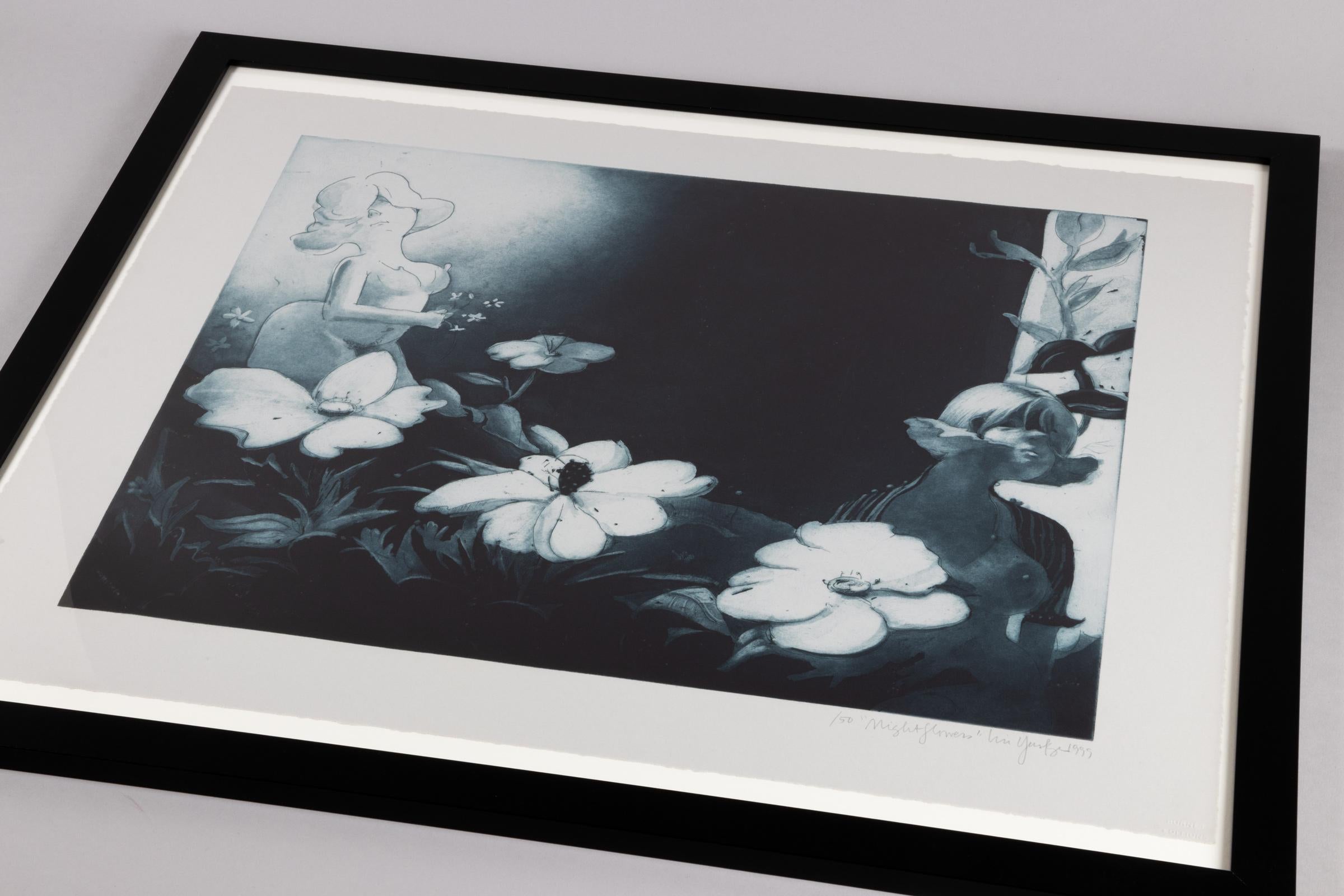 Lisa Yuskavage, Nachtblumen – signierter Druck im Angebot 3