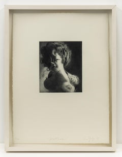 Social Climber, intaglio and mezzotint portrait on paper by Lisa Yuskavage, 90s