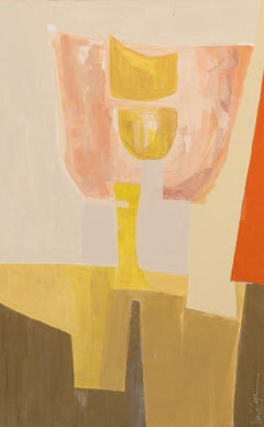 Ottone von Lisa Zager, Quadratisches abstraktes Gemälde aus Acryl aus der Mitte des Jahrhunderts
