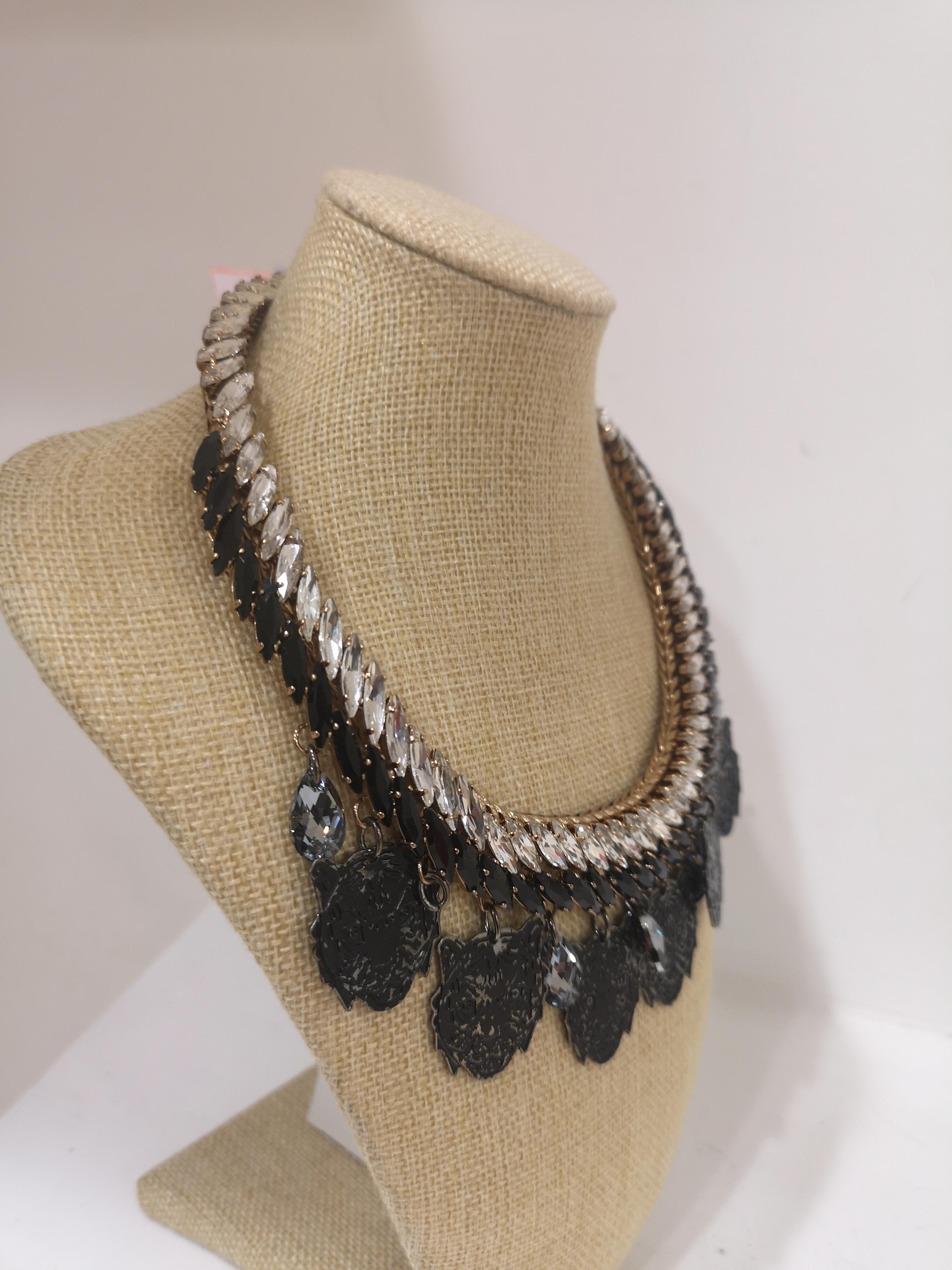 LisaC Black tigers swarovski stones necklace 1