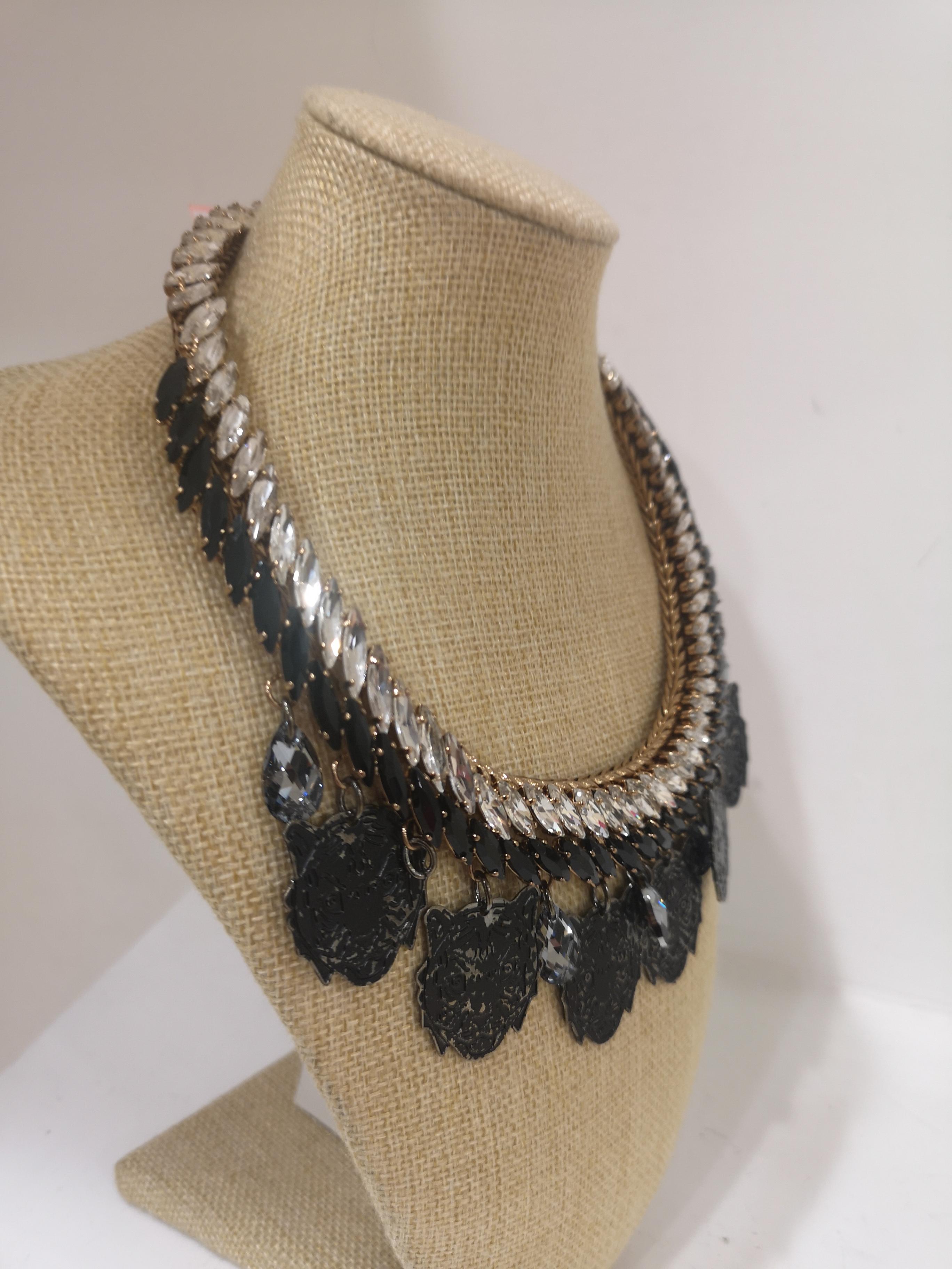 LisaC Black tigers swarovski stones necklace 2
