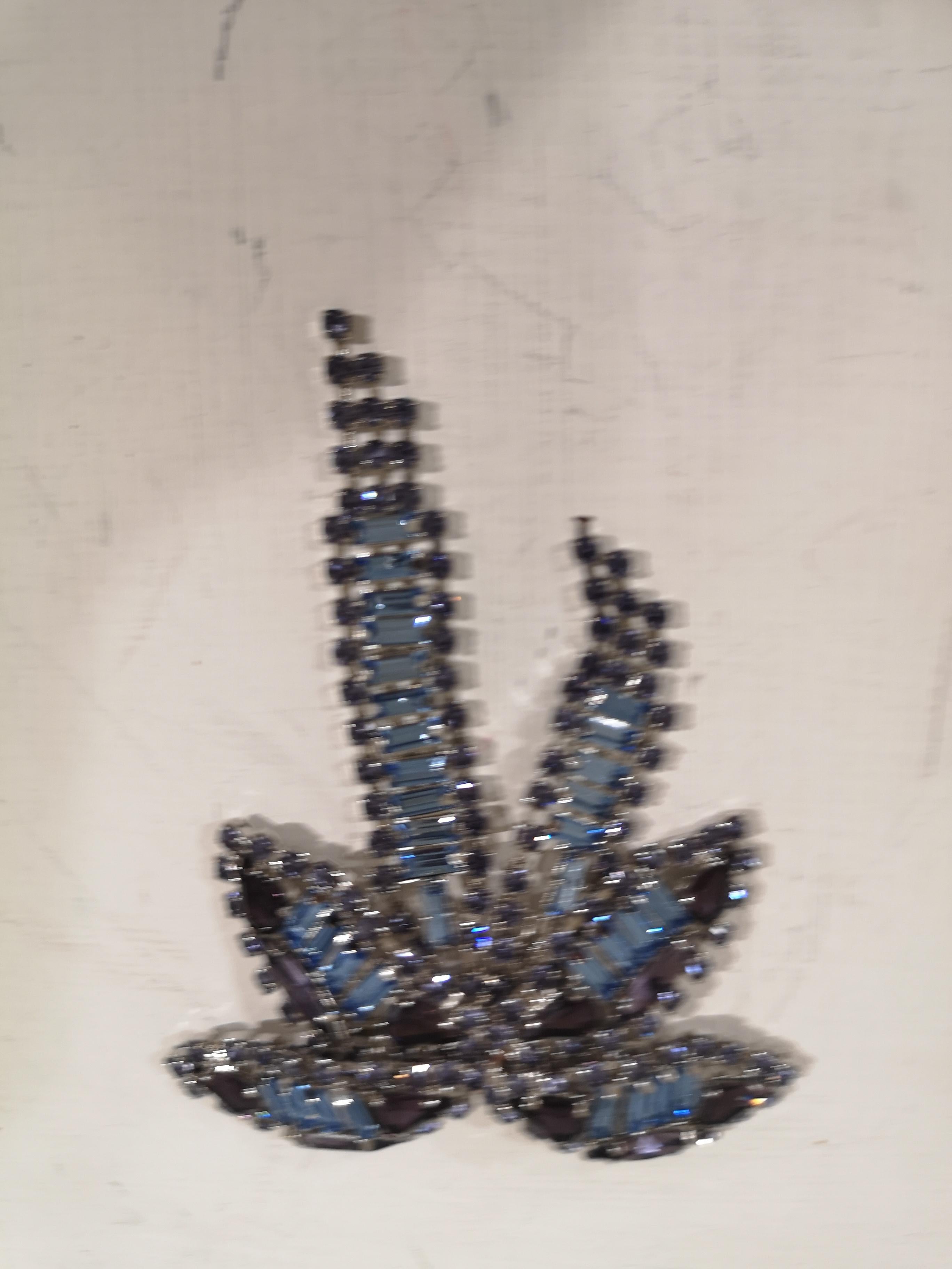 Lisac blue swarovski palm brooch 2