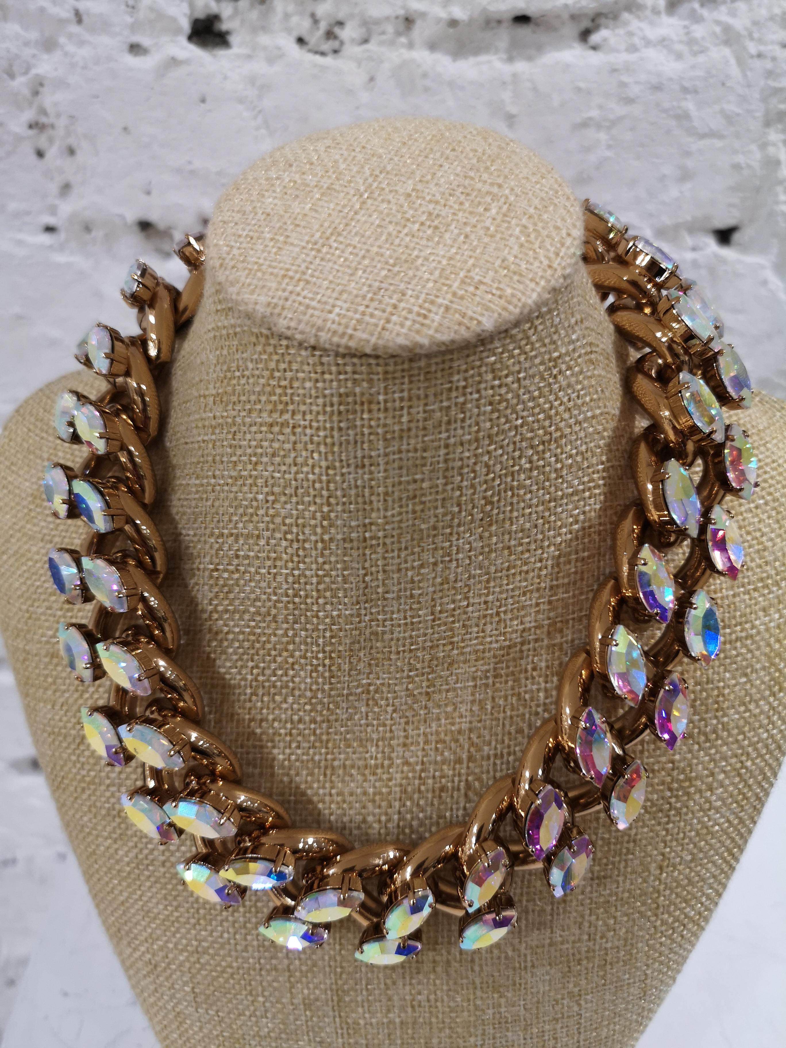 LisaC Crystal swarosvky stones necklace In New Condition In Capri, IT