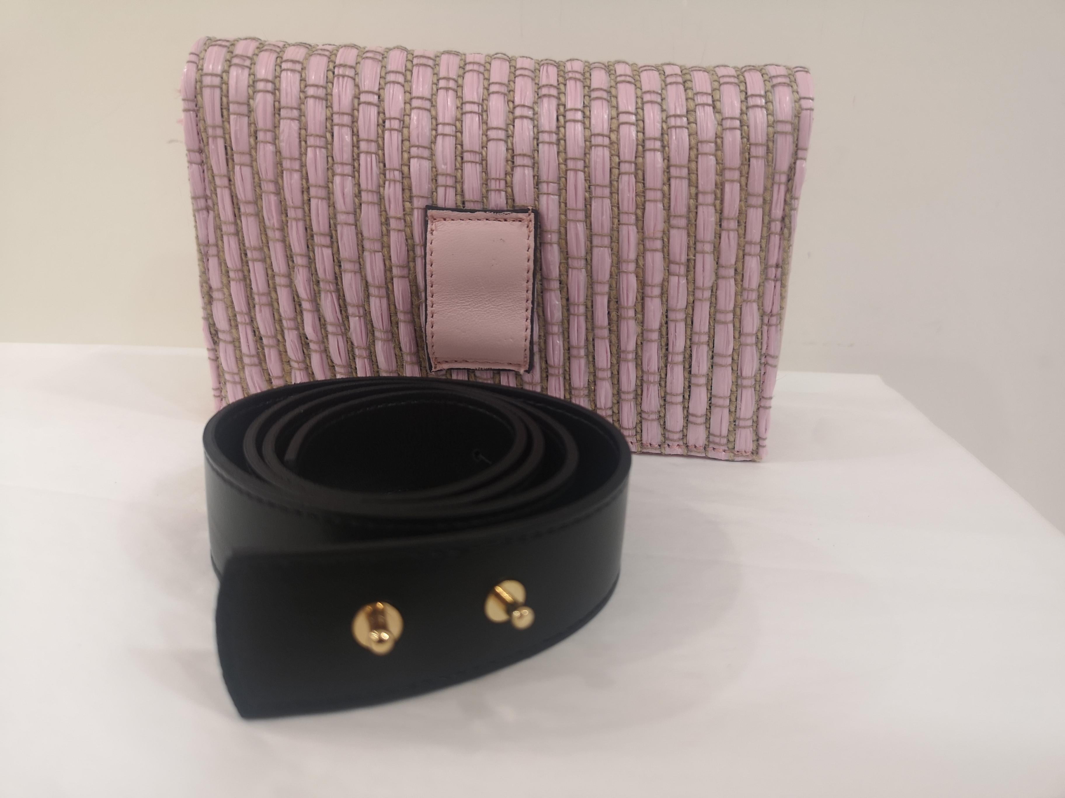 LisaC pink rafia swarovski Shoulder bag / Fanny pack 5