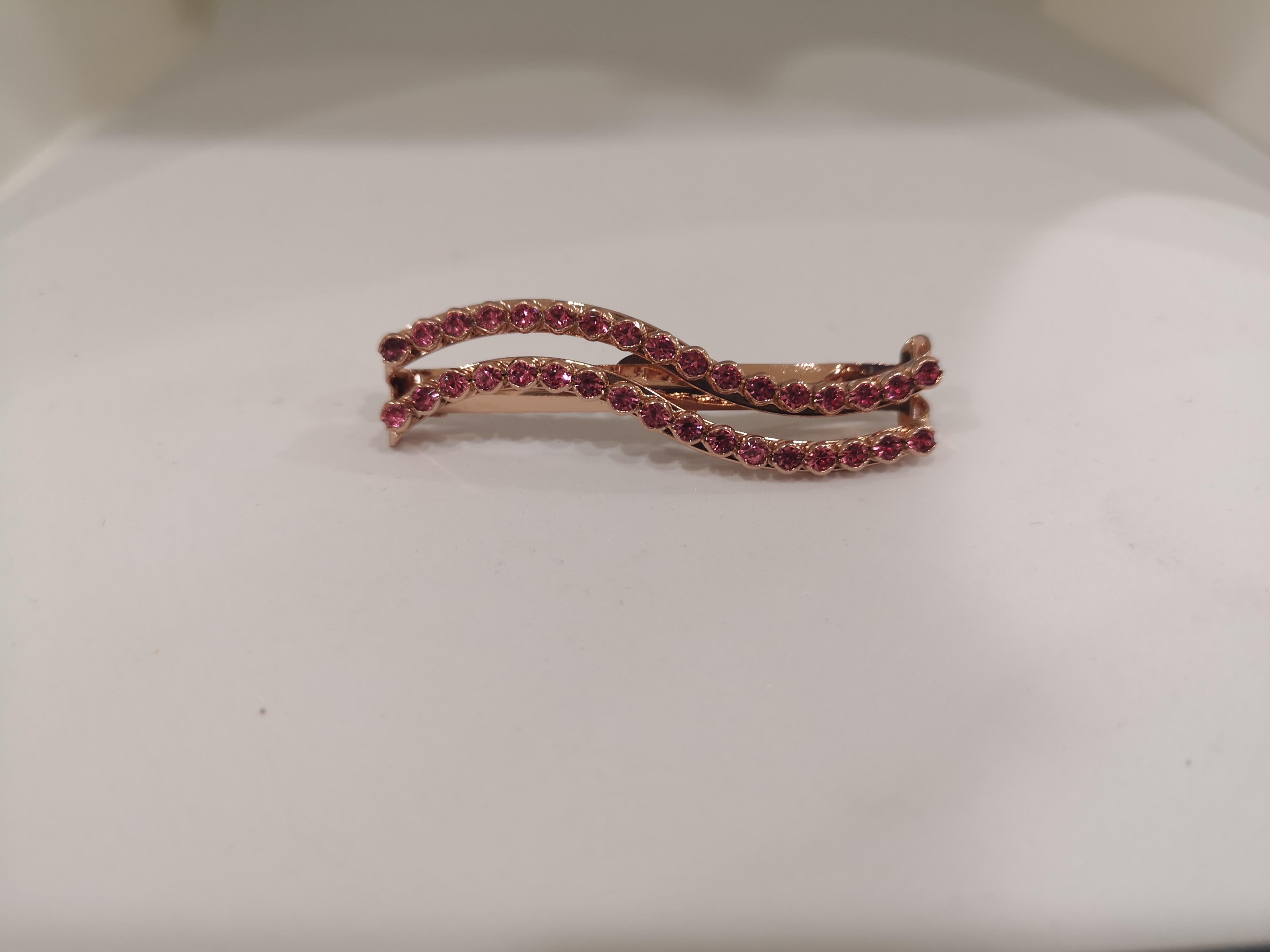LisaC pink swarovski stones wave hair clip 6