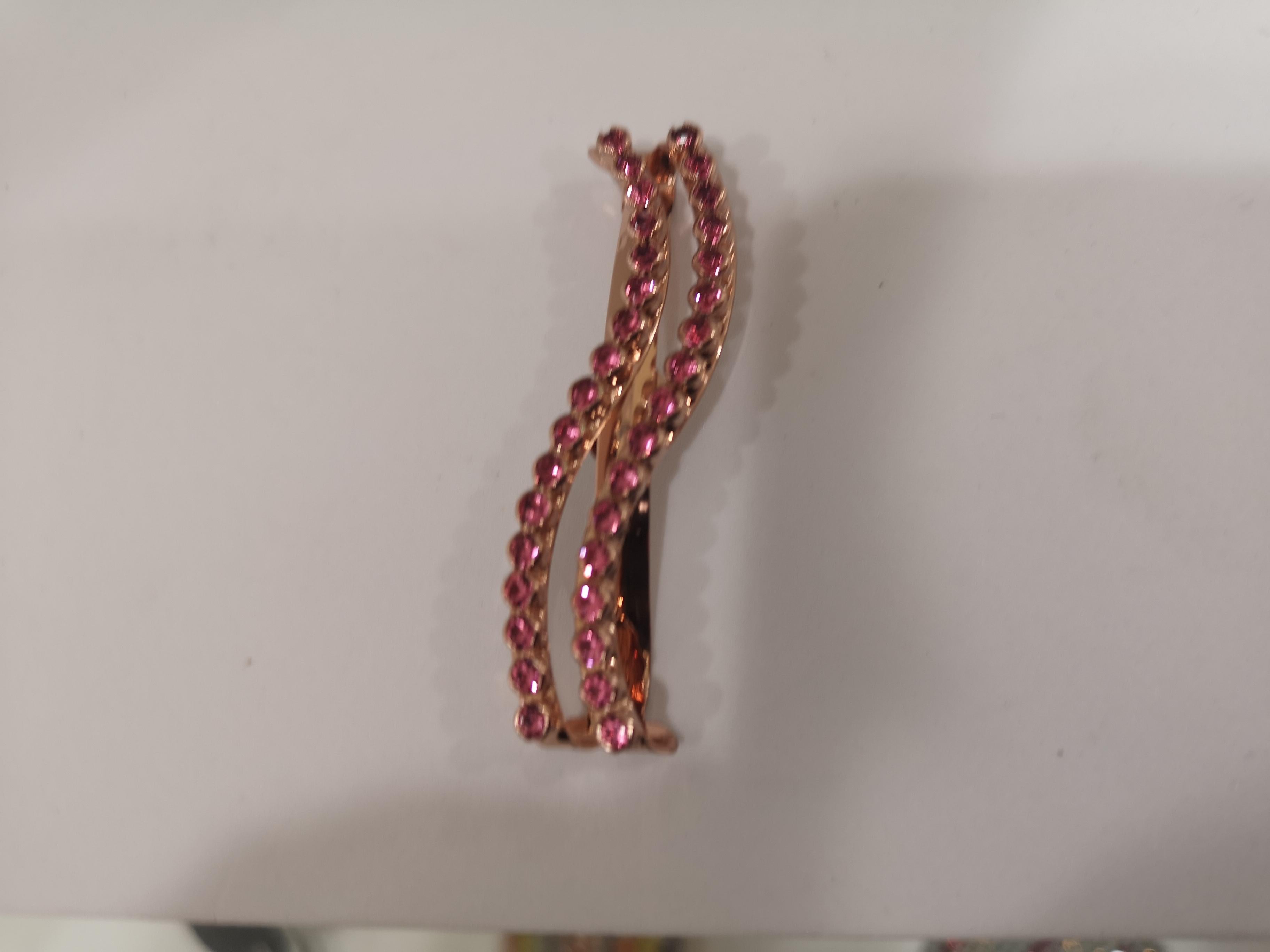 LisaC pink swarovski stones wave hair clip In New Condition In Capri, IT