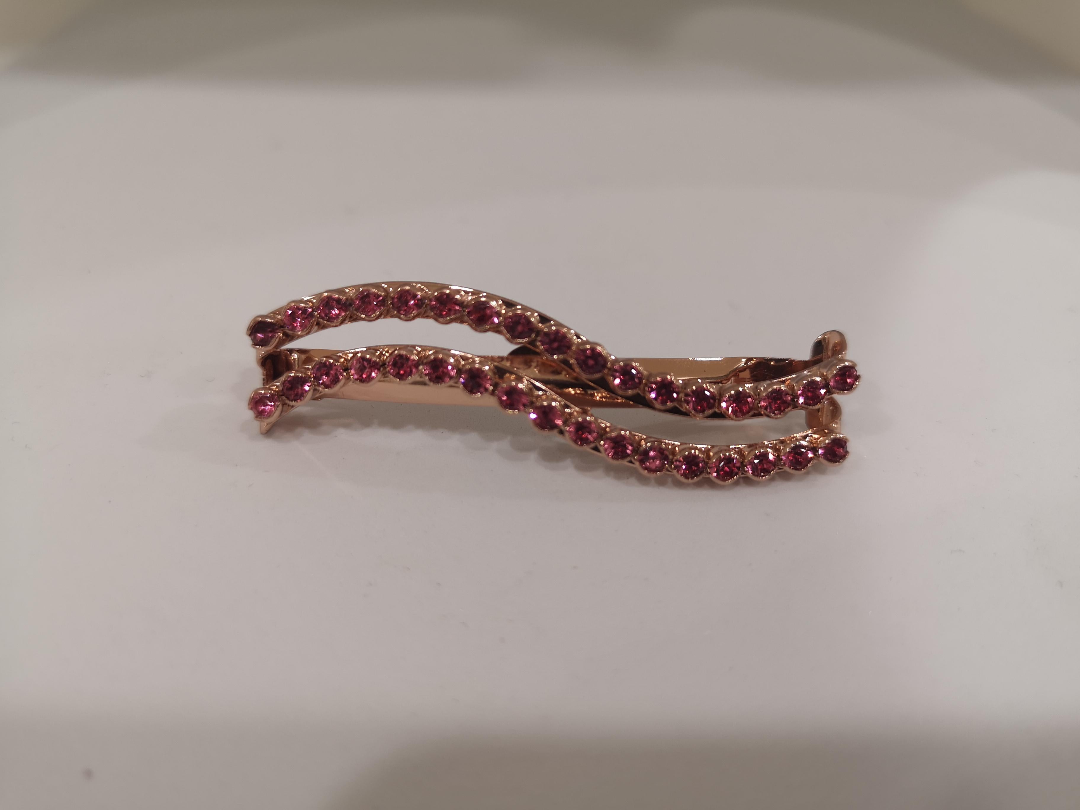 LisaC pink swarovski stones wave hair clip 1