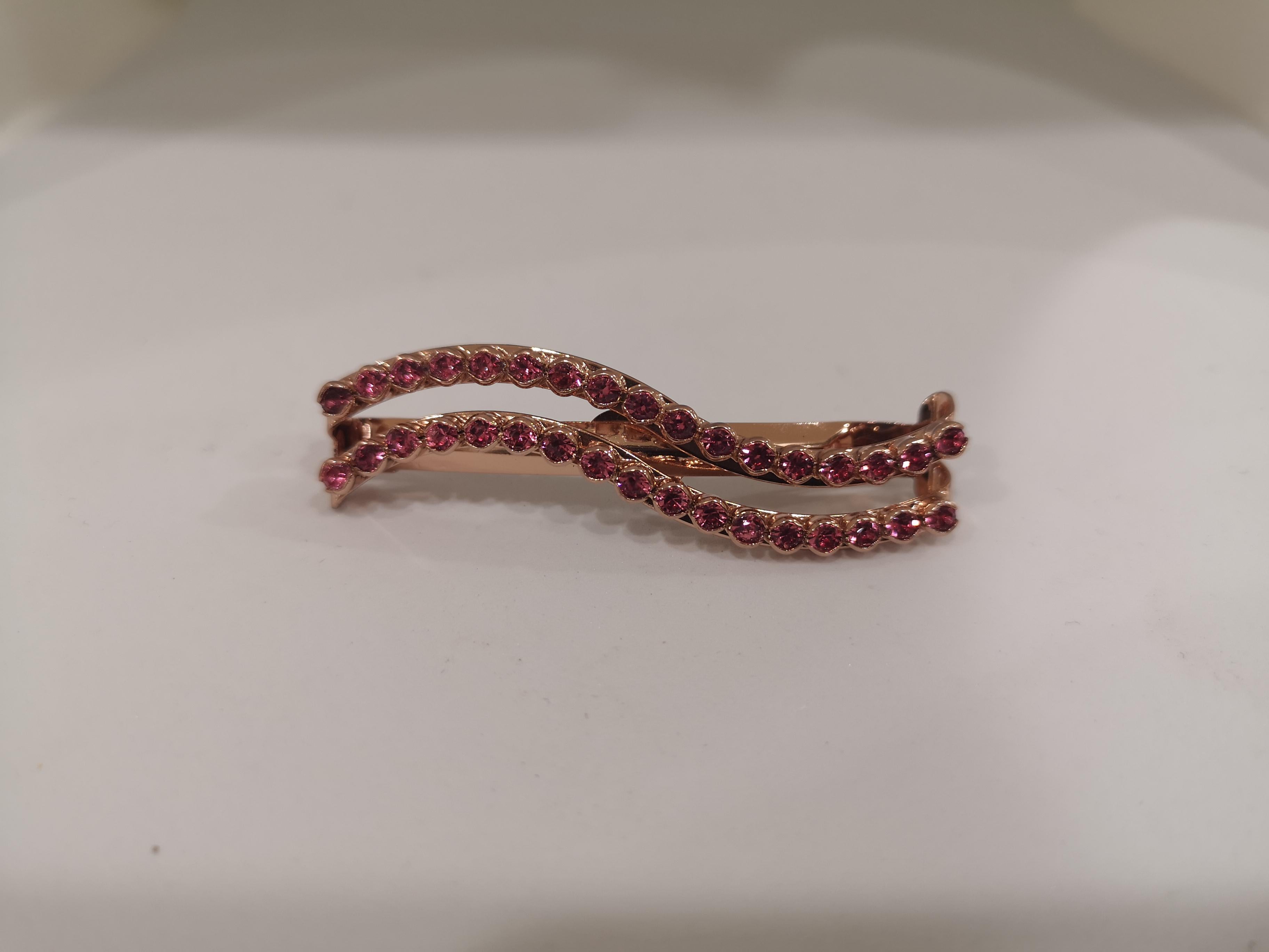 LisaC pink swarovski stones wave hair clip 2