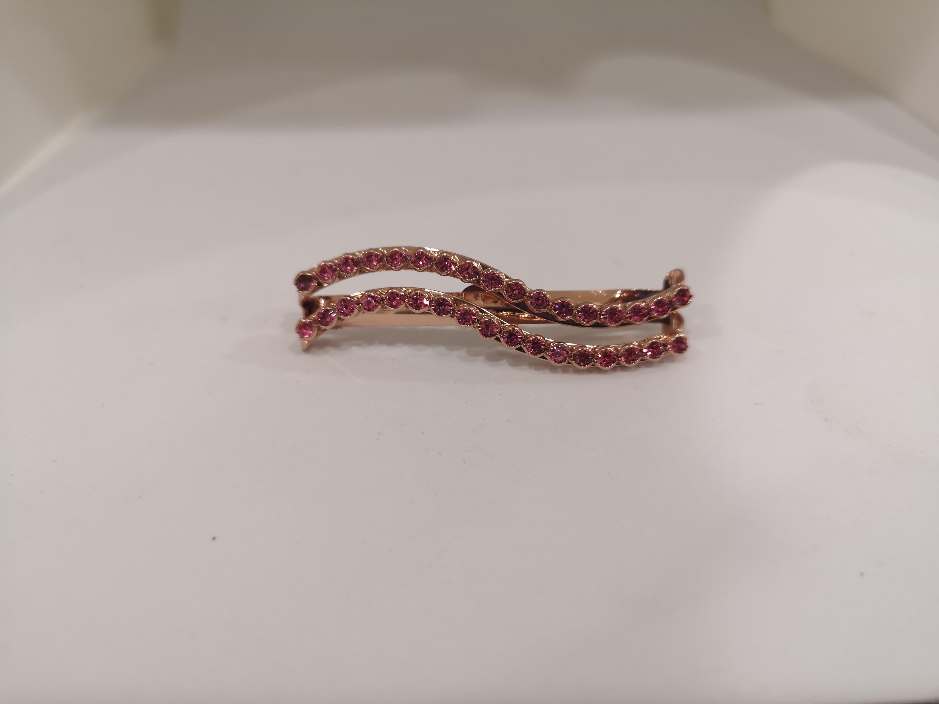 LisaC pink swarovski stones wave hair clip 4