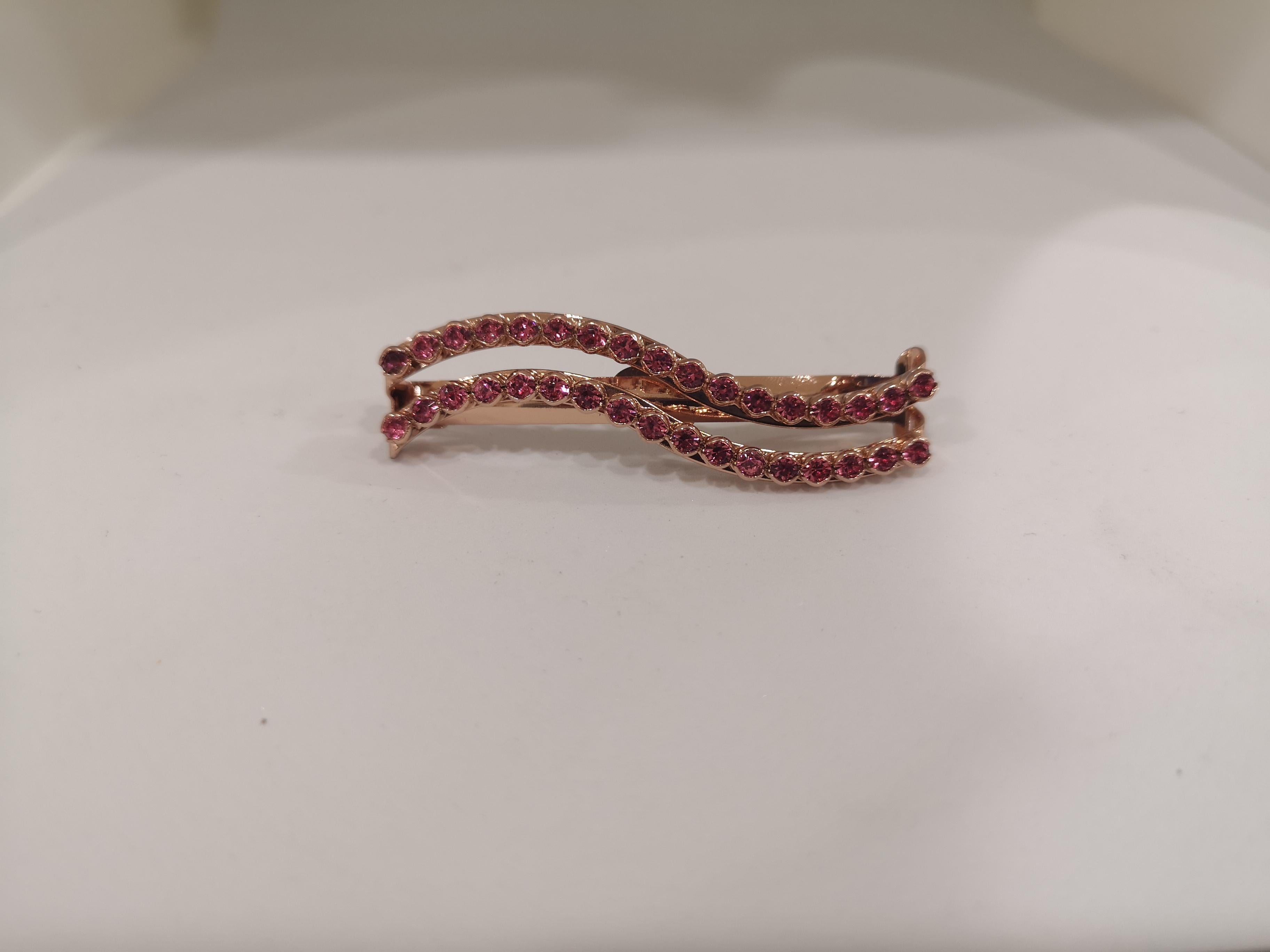 LisaC pink swarovski stones wave hair clip 5