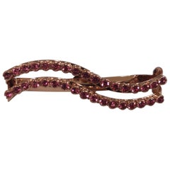 LisaC pink swarovski stones wave hair clip