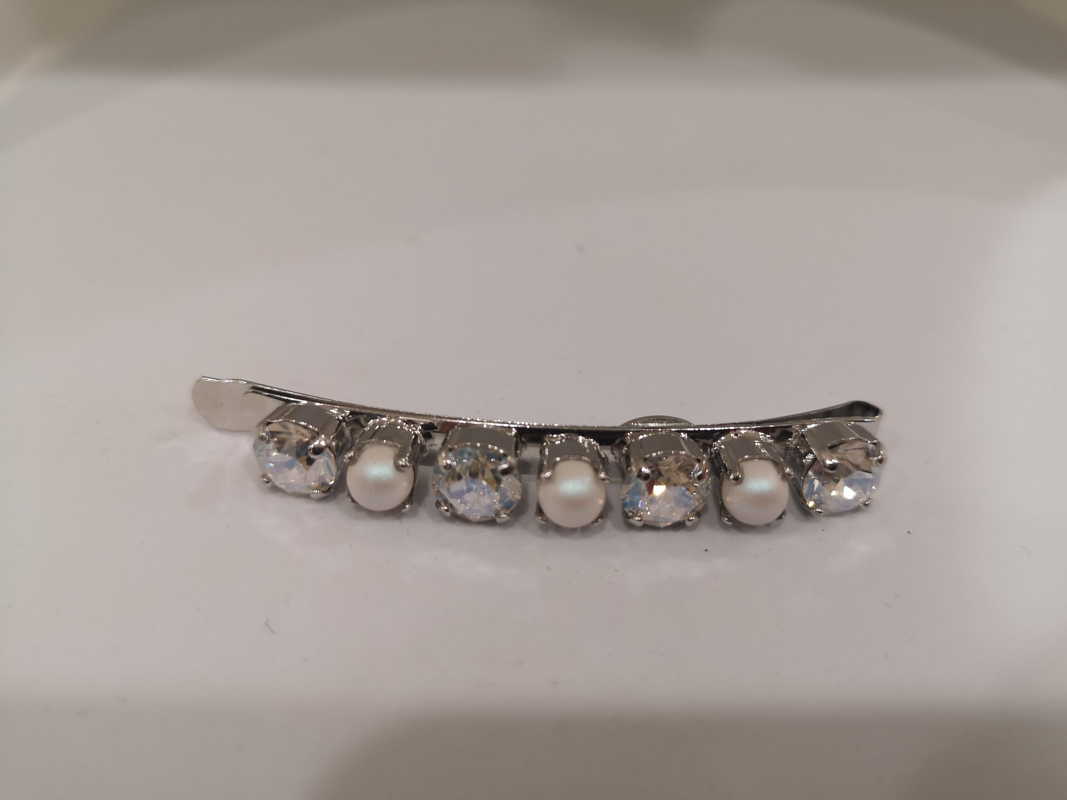 LisaC swarovski stone pearls hair clip 3