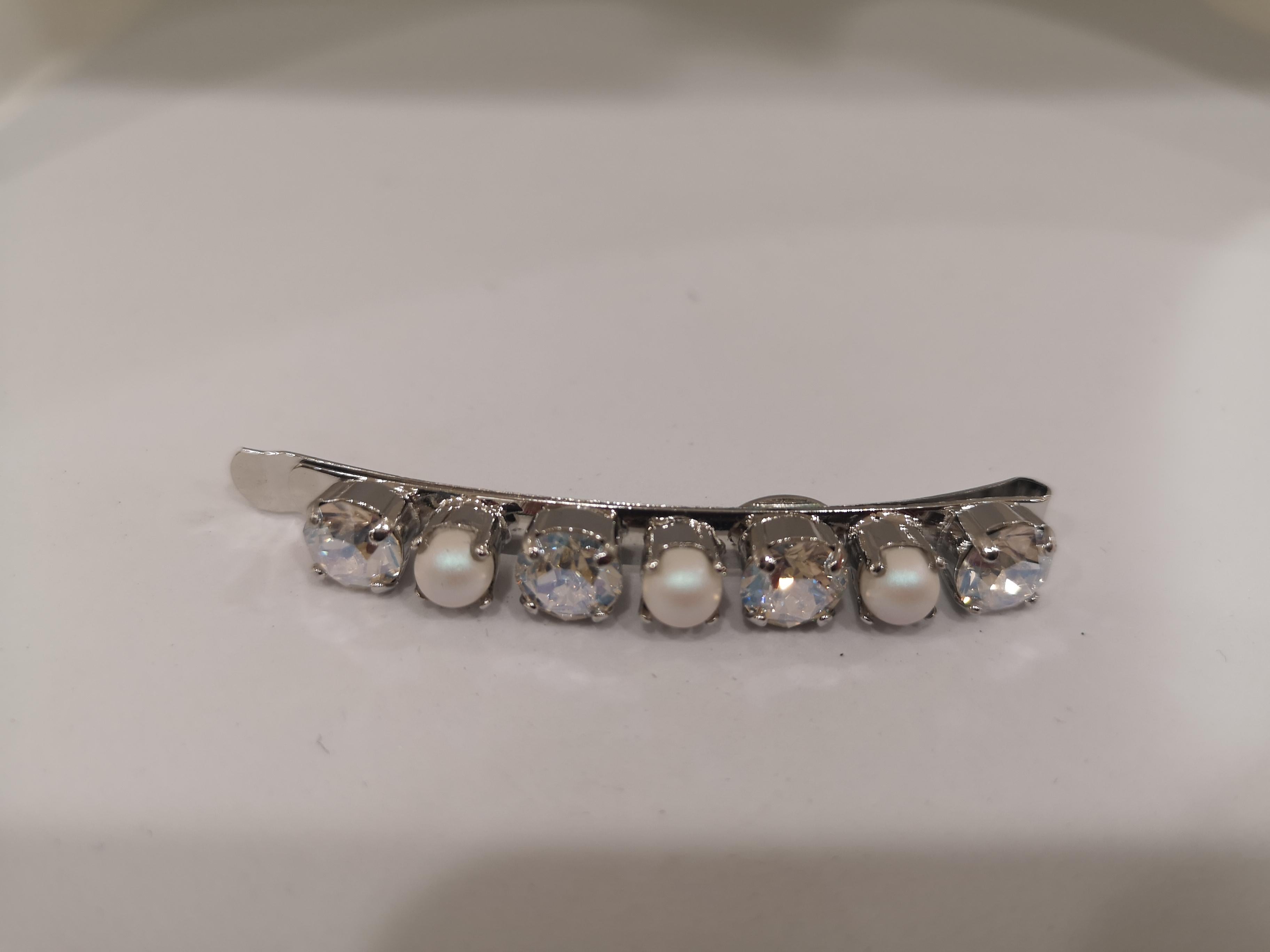 LisaC swarovski stone pearls hair clip 4