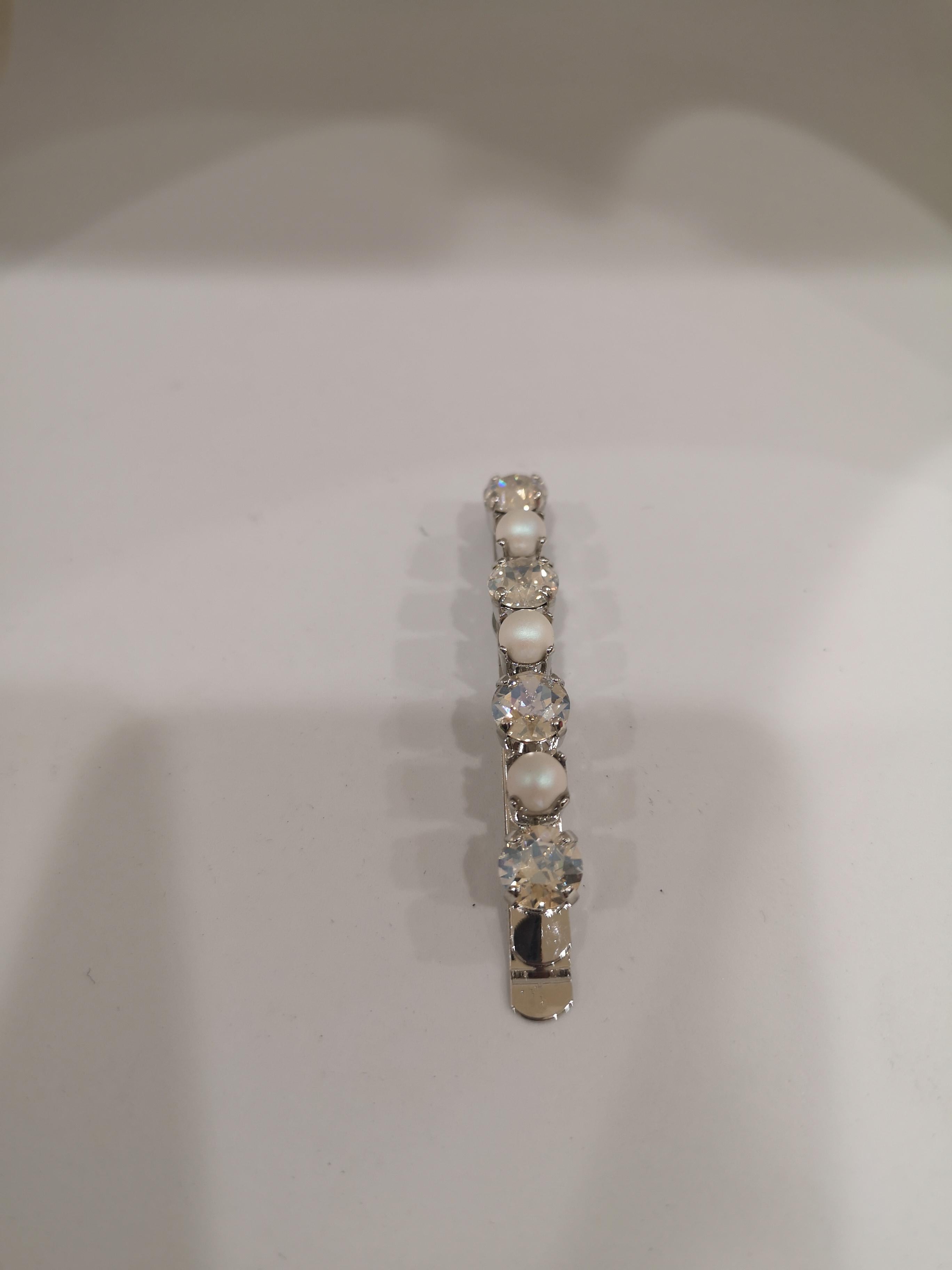 LisaC swarovski stone pearls hair clip 5