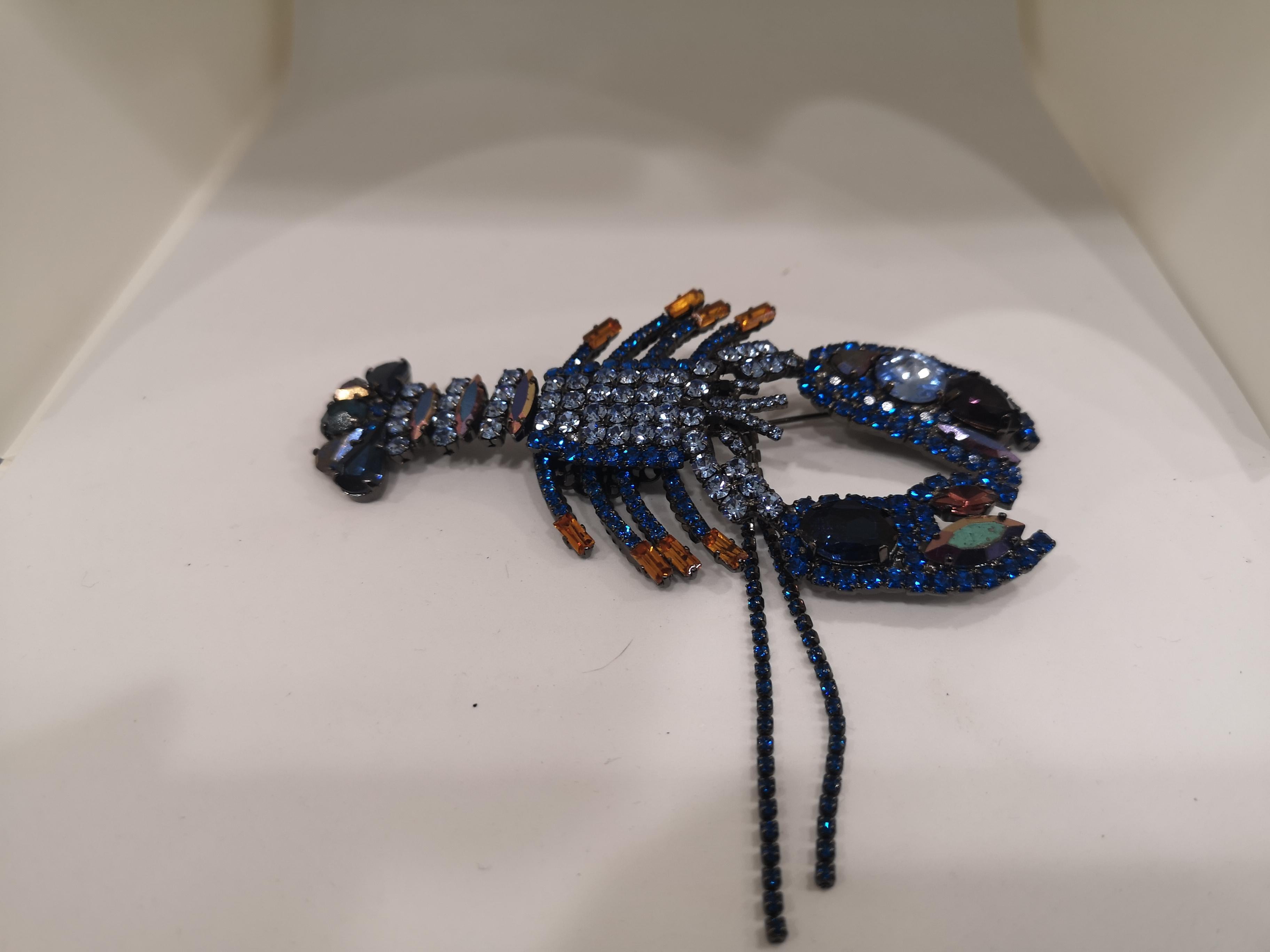 Women's or Men's LisaC Swarovski stones lobster brooch