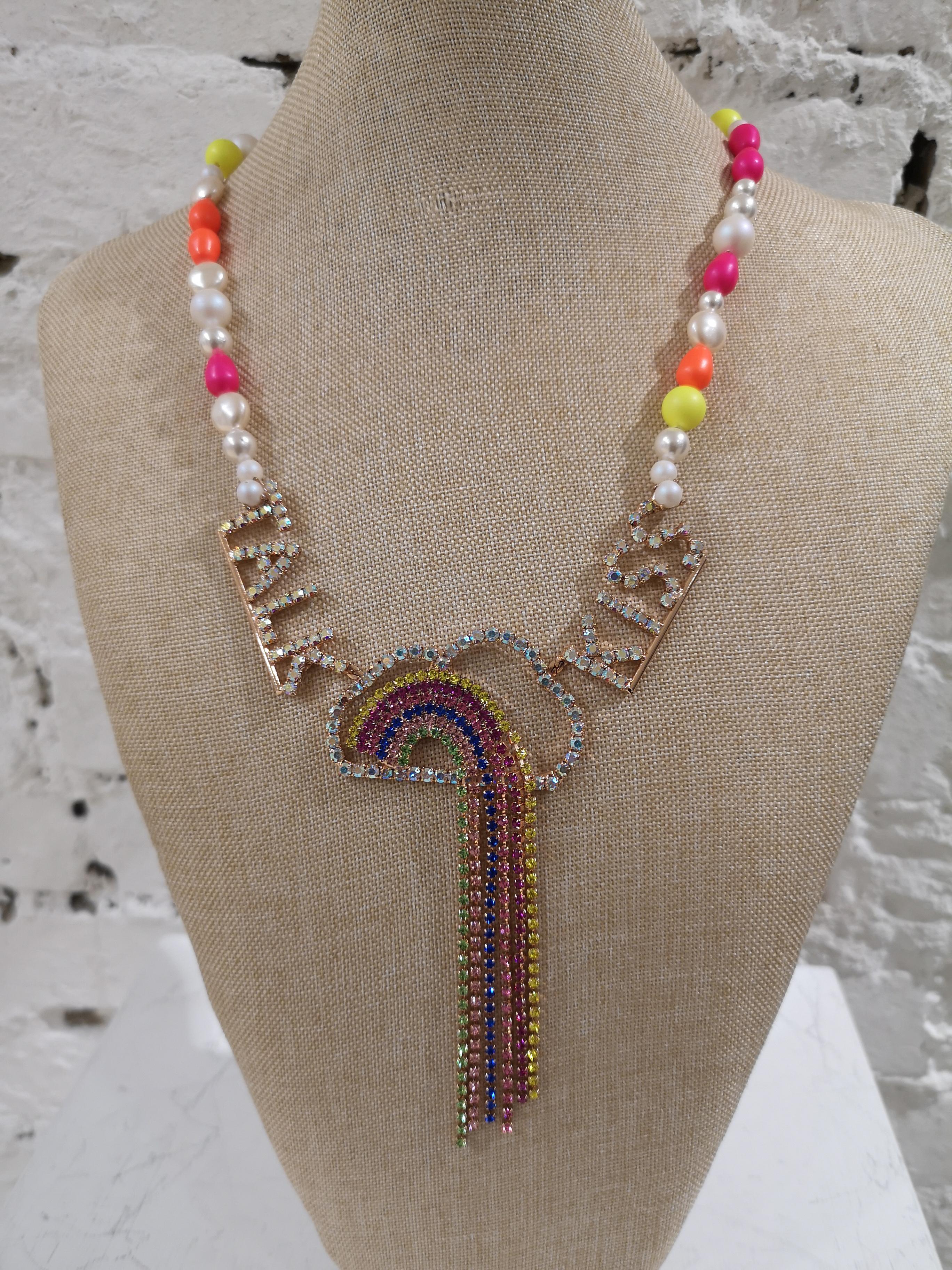 LisaC Talk Kiss Swarosvki rainbow necklace 2