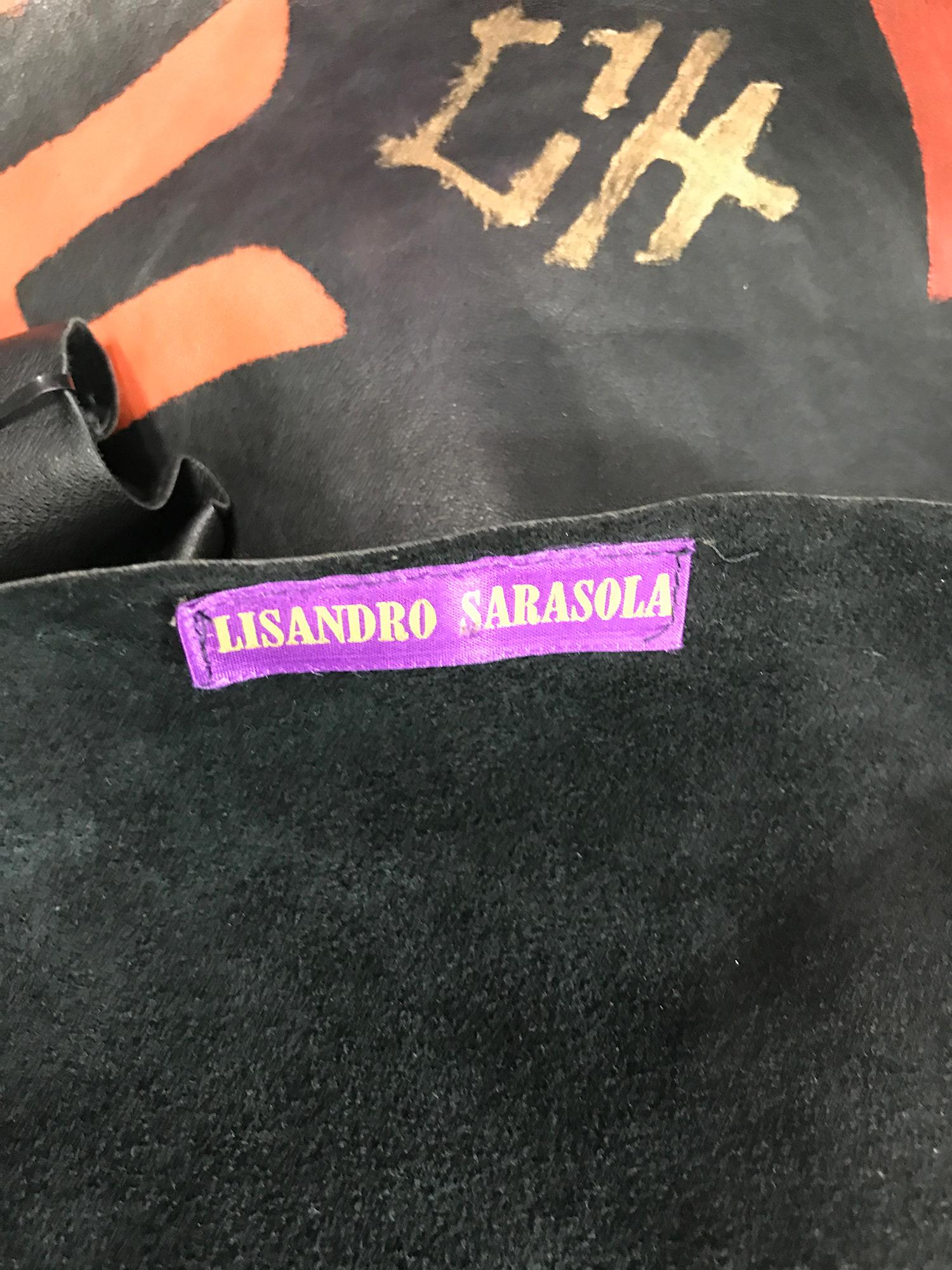 Lisandro Sarasola Hand Painted Leather Jacket 1980s 4