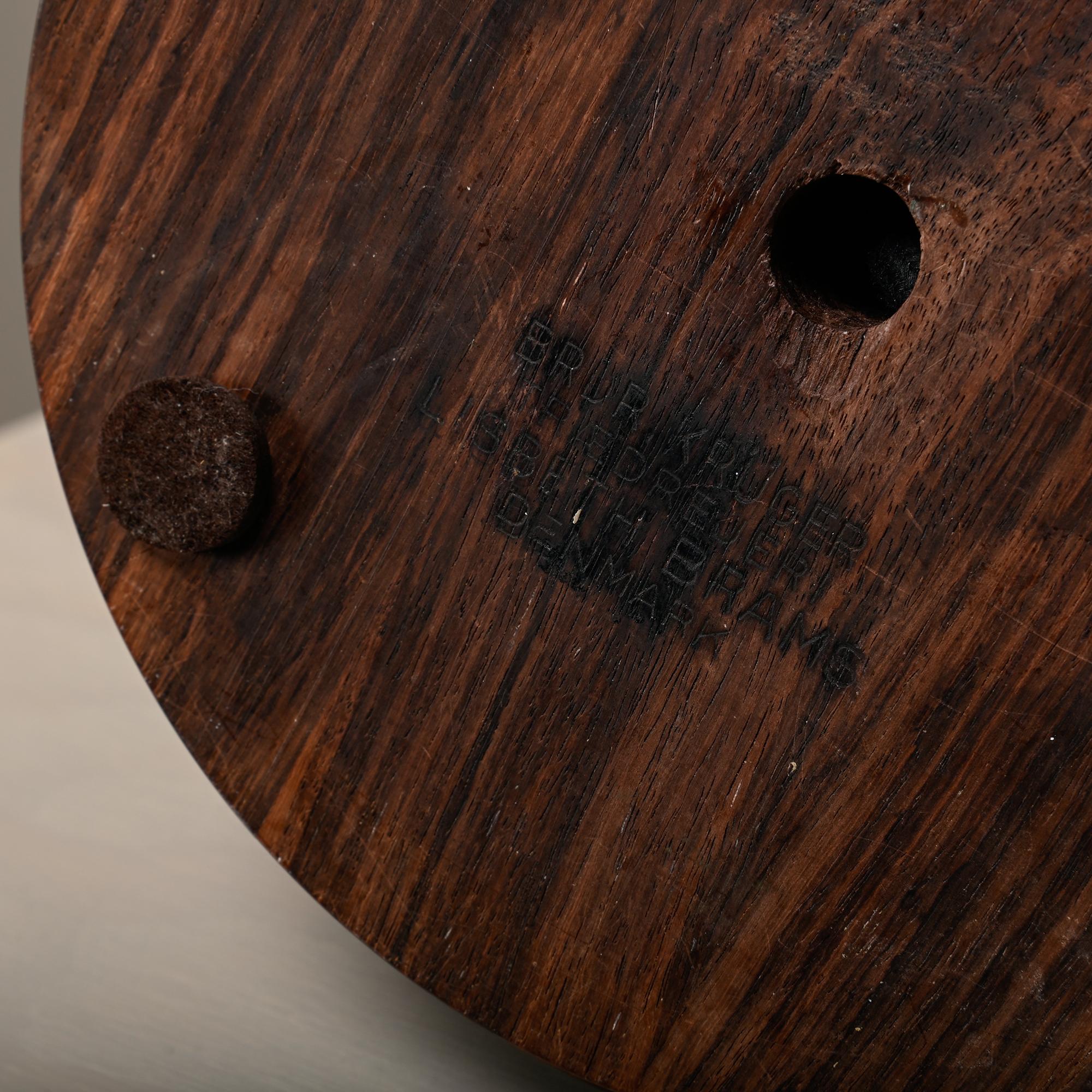 Lisbeth Brams Table Lamp in Rosewood with Brass detail for Brdr. Krüger, Denmark For Sale 4