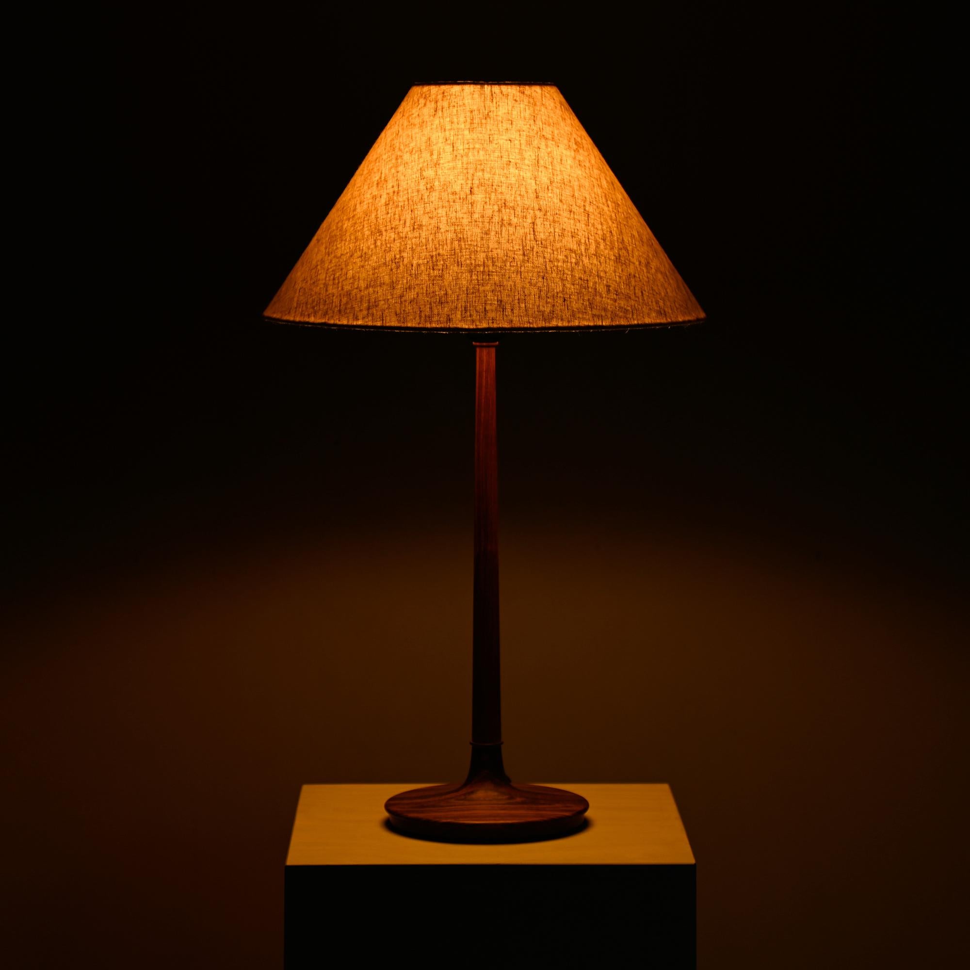 Danish Lisbeth Brams Table Lamp in Rosewood with Brass detail for Brdr. Krüger, Denmark For Sale