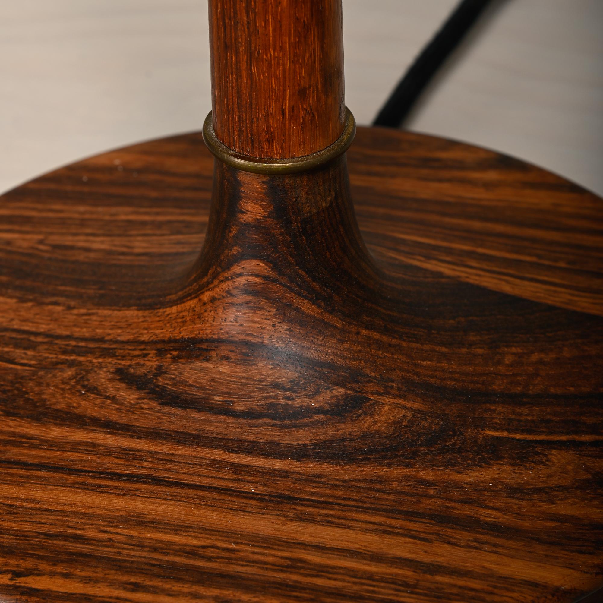 Wood Lisbeth Brams Table Lamp in Rosewood with Brass detail for Brdr. Krüger, Denmark For Sale