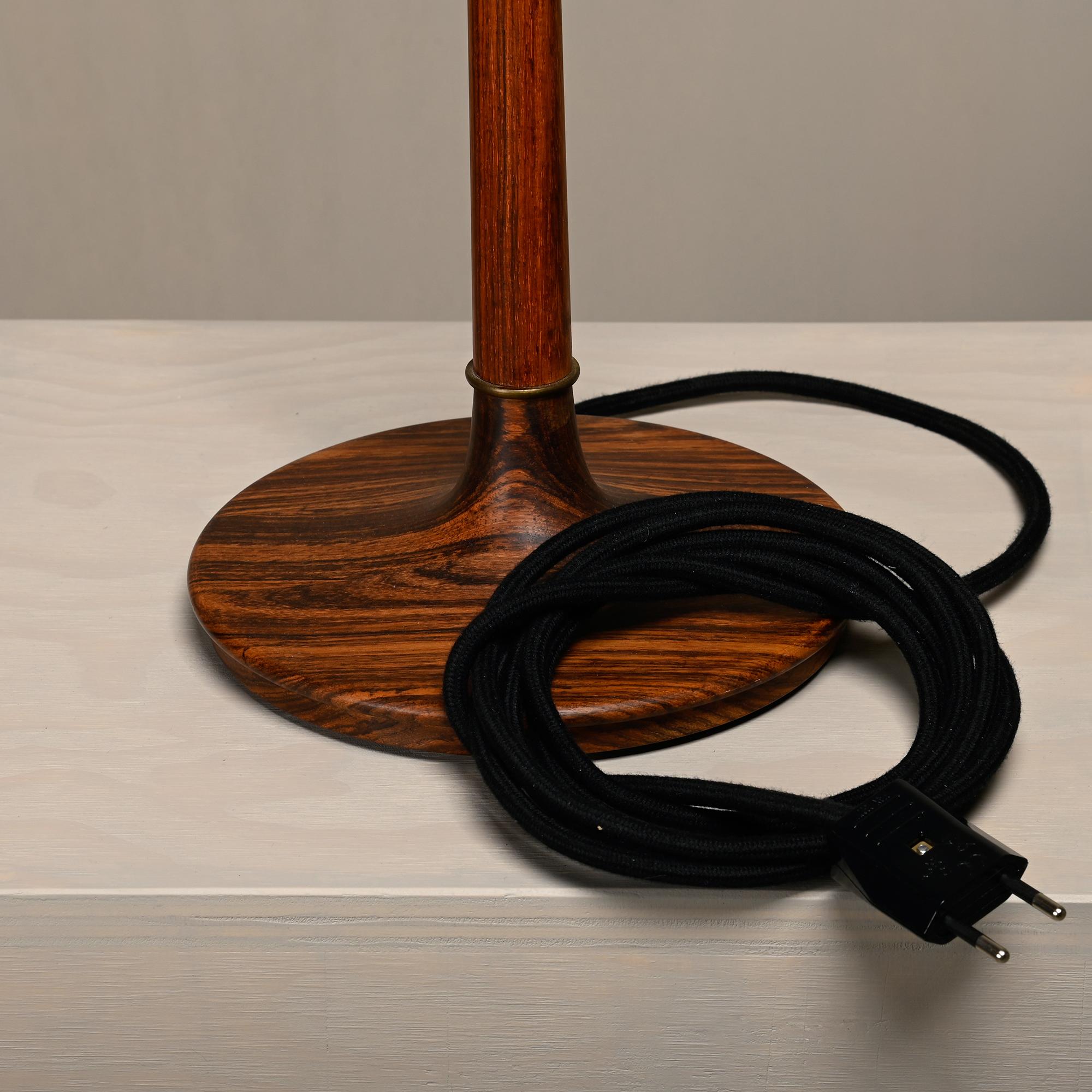 Lisbeth Brams Table Lamp in Rosewood with Brass detail for Brdr. Krüger, Denmark For Sale 1