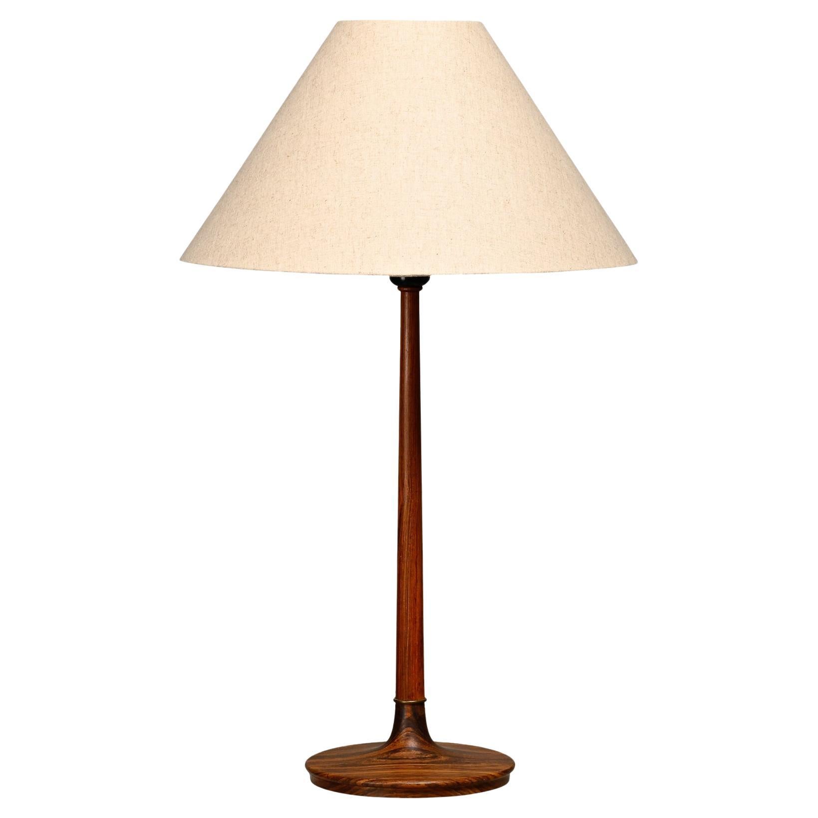 Lisbeth Brams Table Lamp in Rosewood with Brass detail for Brdr. Krüger, Denmark For Sale