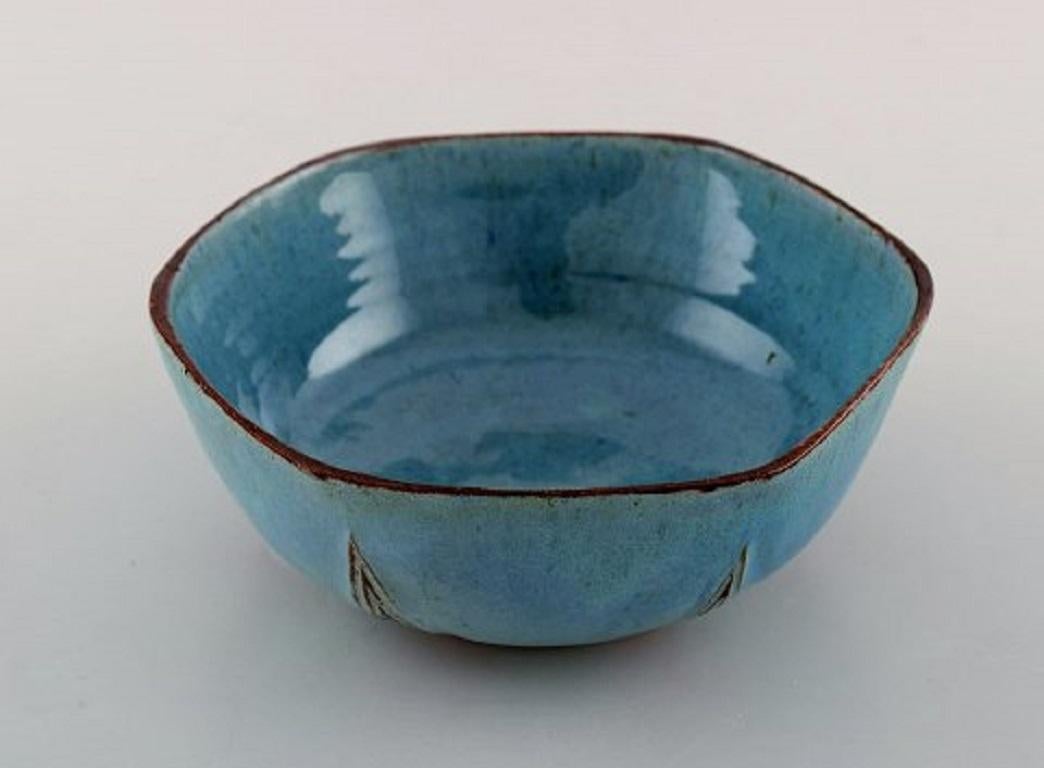 Scandinavian Modern Lisbeth Munch-Petersen, Unique Bowl in Glazed Ceramics, 1960s-1970s