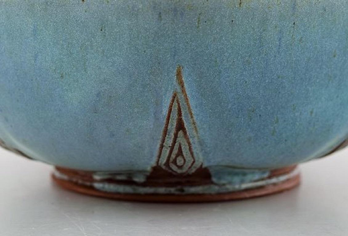 Lisbeth Munch-Petersen, Unique Bowl in Glazed Ceramics, 1960s-1970s In Good Condition In Copenhagen, DK