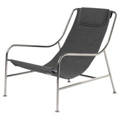 LISBOA – Polished Stainless Steel Lounge Chair with Textile Finish