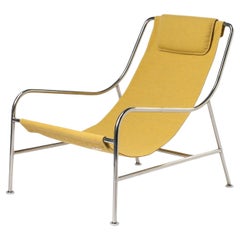 LISBOA – Polished Stainless Steel Lounge Chair with Textile Finish