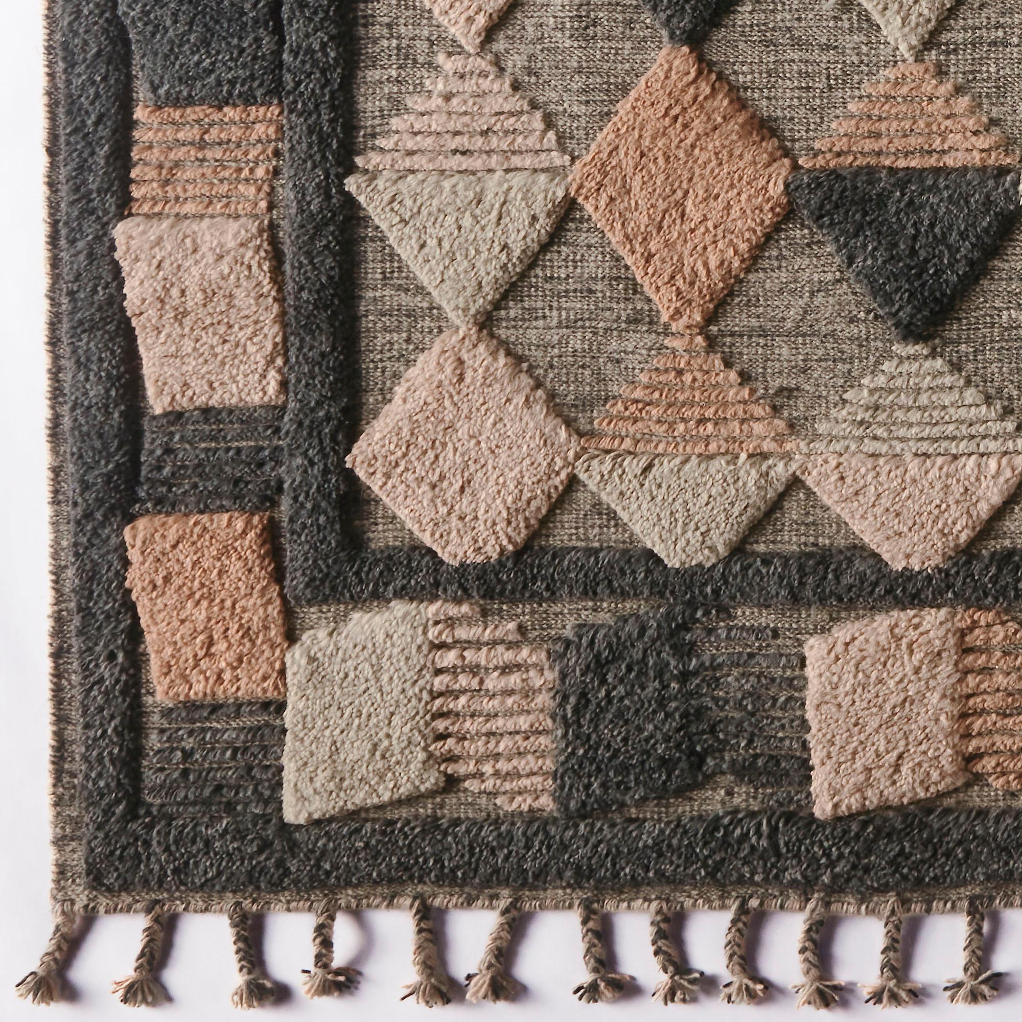 Indian Lisboa Rug Multi Grey Medium For Sale