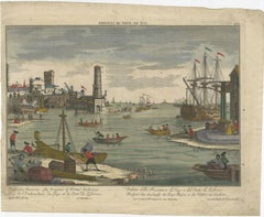 Lisbon Harbour View – Optical Print of Port and Tagus River c.1780