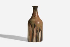Lise Dirch Jans, Vase, Brown Glazed Stoneware, Denmark, 1975