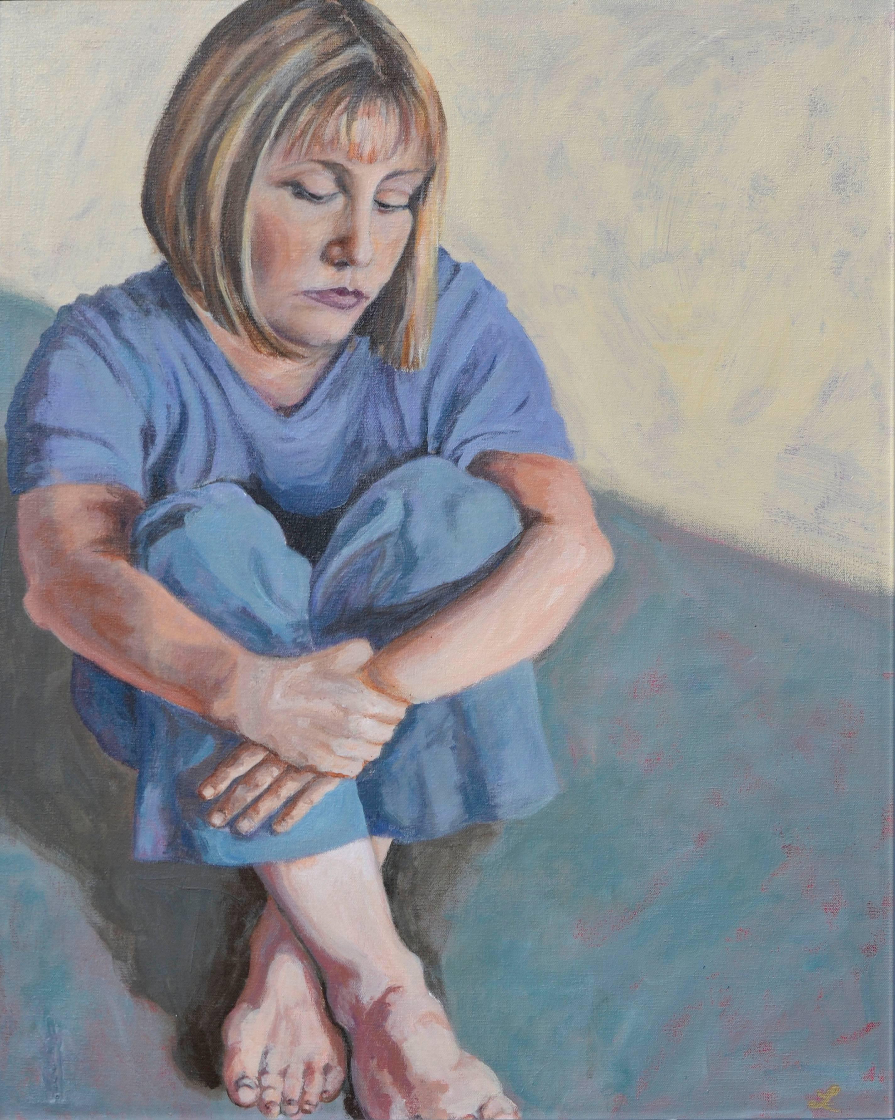 Lise, un autoportrait de l'artiste - Painting de Lise Lang Crowley