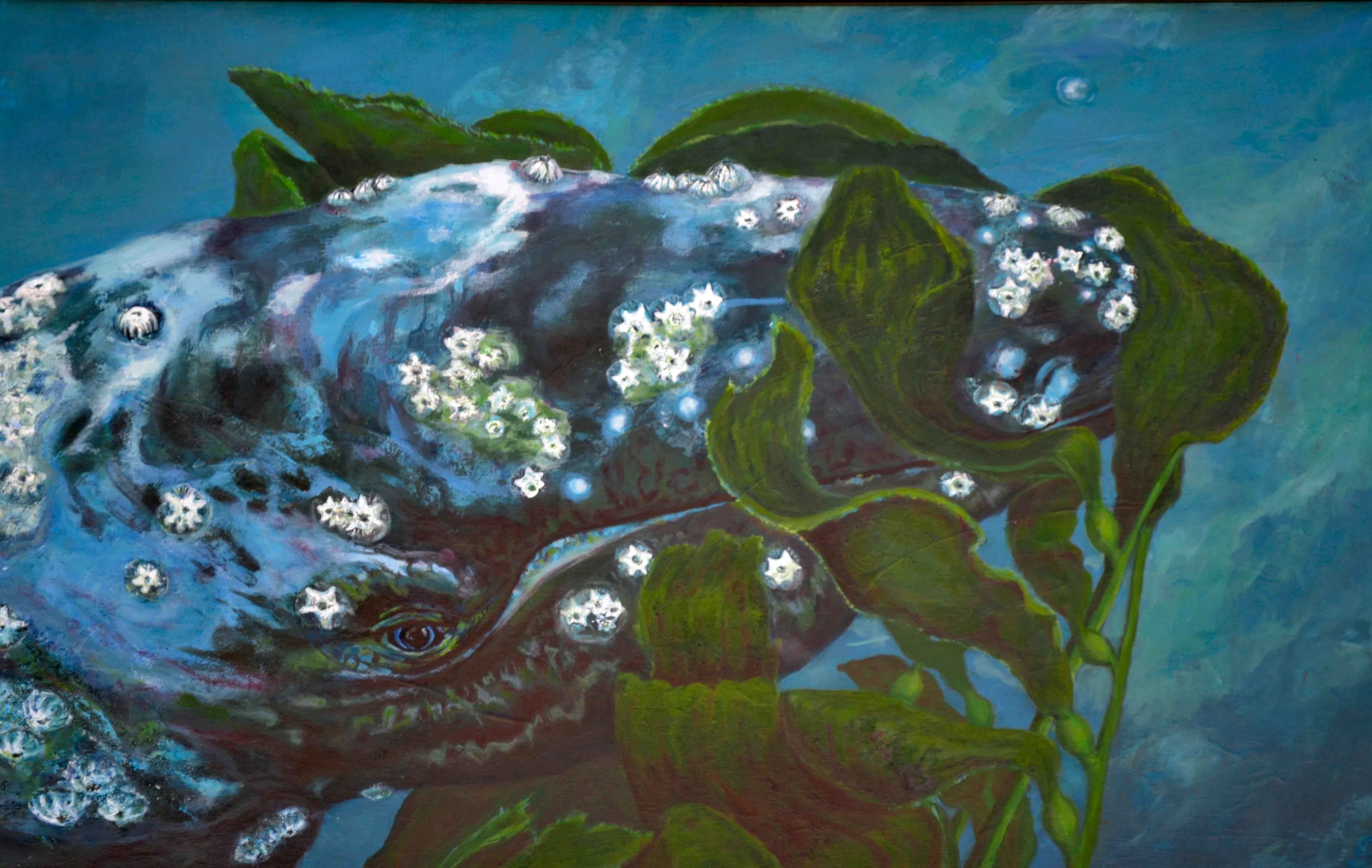 Kelp de chasse à la baleine gris  - Impressionnisme américain Painting par Lise Lang Crowley
