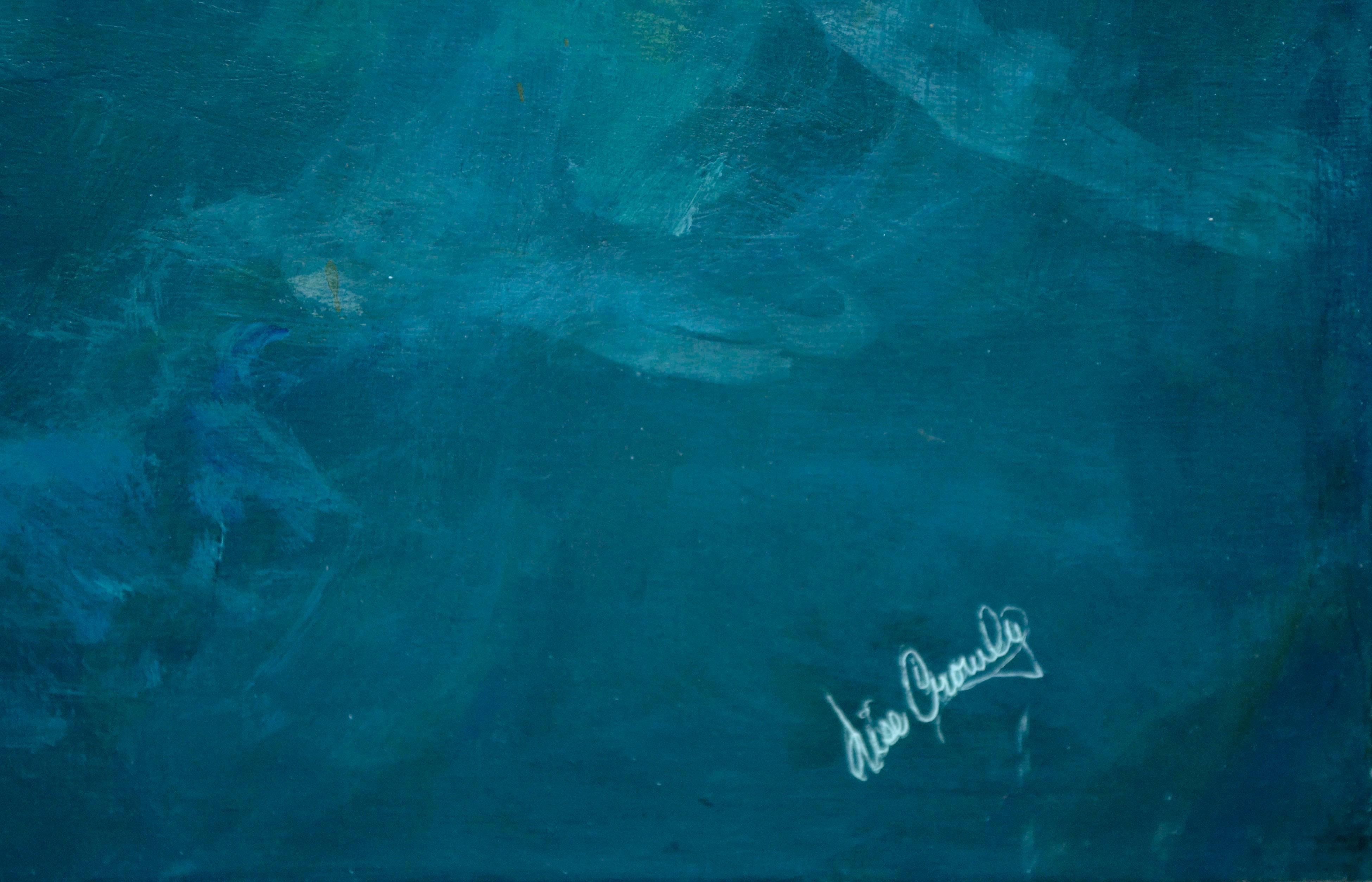 Kelp de chasse à la baleine gris  - Bleu Landscape Painting par Lise Lang Crowley