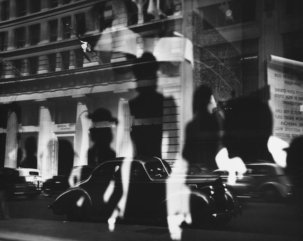 Lisette Model Black and White Photograph - Reflections, Rockefeller Center, NY